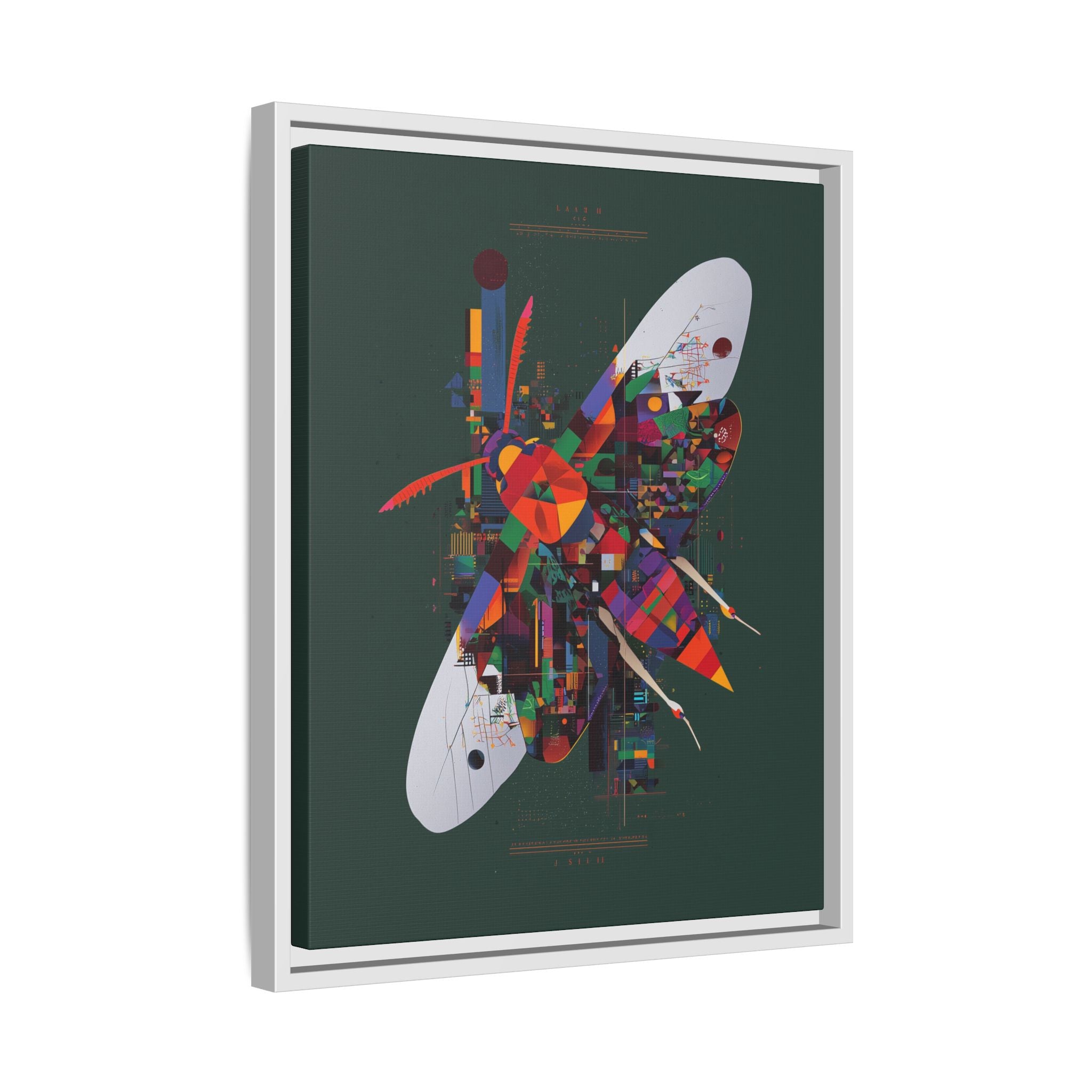 Geometric Metamorphosis Framed Print: Urban Nature Mosaic, Abstract Butterfly Fragments   |  Personalized & Custom Orders Available