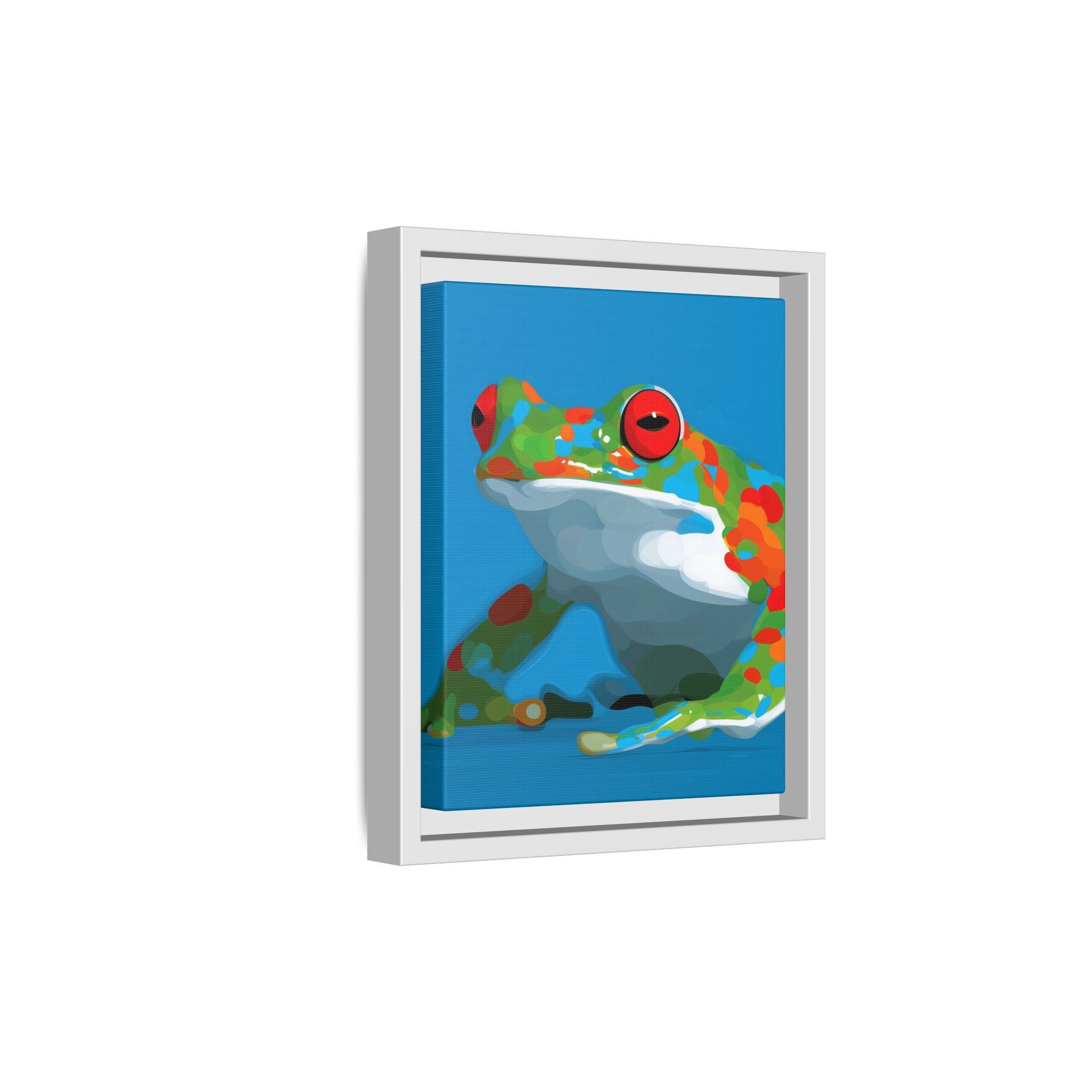 Chromatic Amphibian Framed Print : Mosaic Frog Vector Art, Modern Wildlife Illustration   |  Personalized & Custom Orders Available