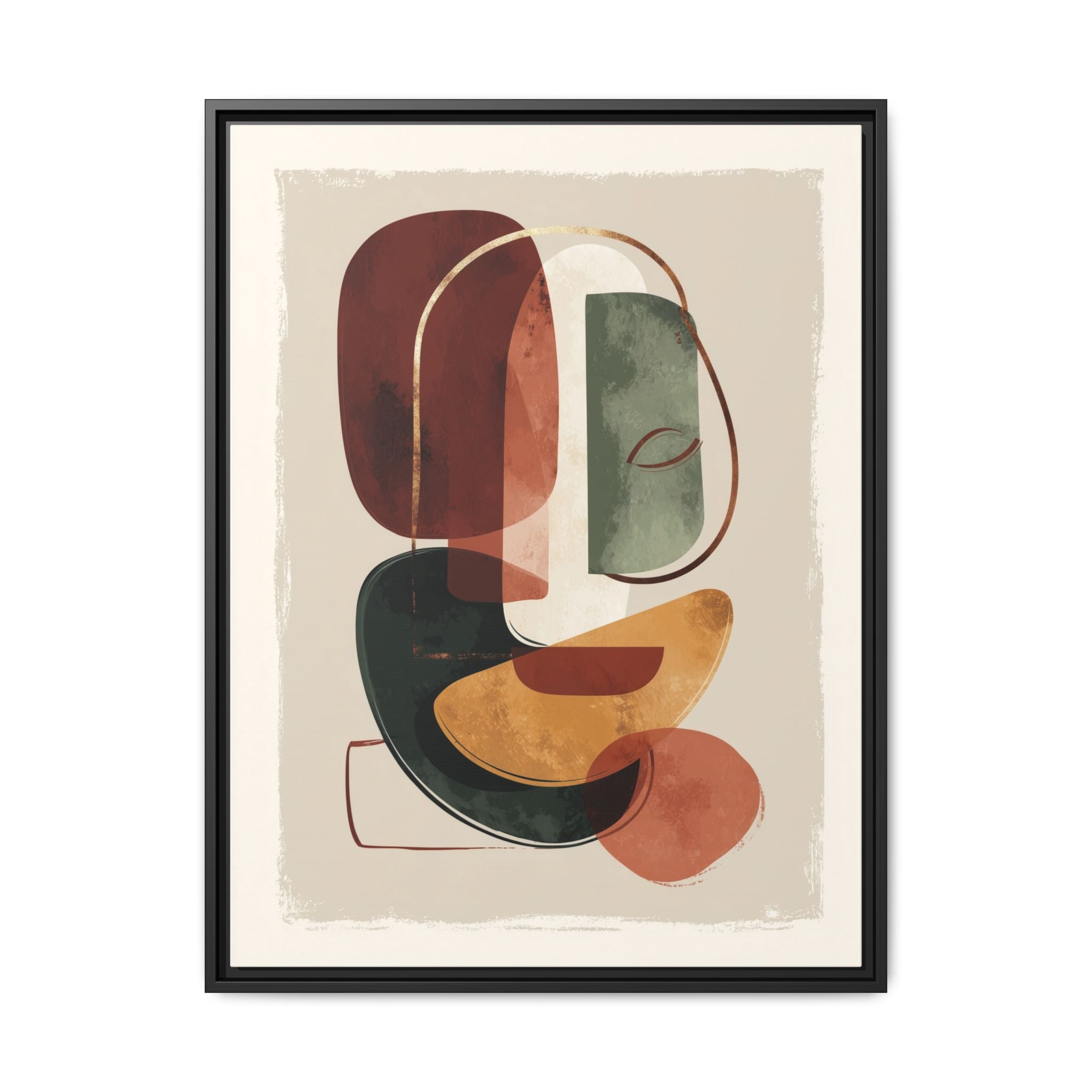 Layered Geometries: Mid-Century Modern Composition, Organic Abstract Design, Translucent Intersecting Shapes   |   Custom Orders Accepted