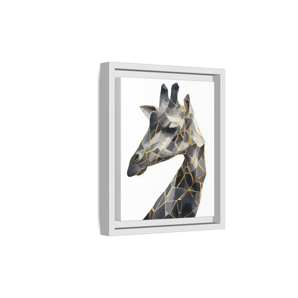Geometric Giraffe Framed Print : Modern Mosaic Wildlife Art, Contemporary Golden Fragments   |  Personalized & Custom Orders Available