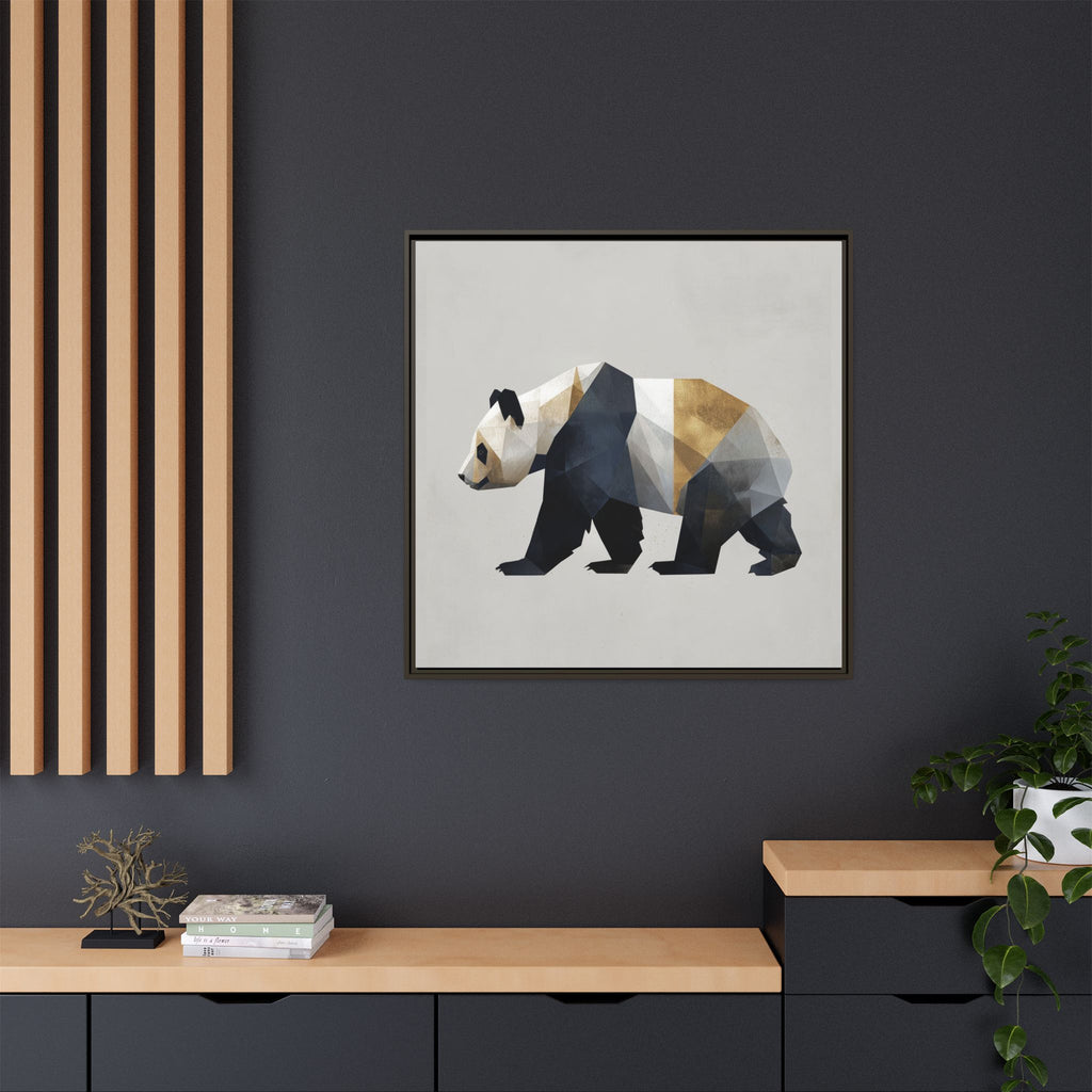 Geometric Panda: Low-Poly Digital Art, Metallic Contemporary Design   |  Personalized & Custom Orders Available