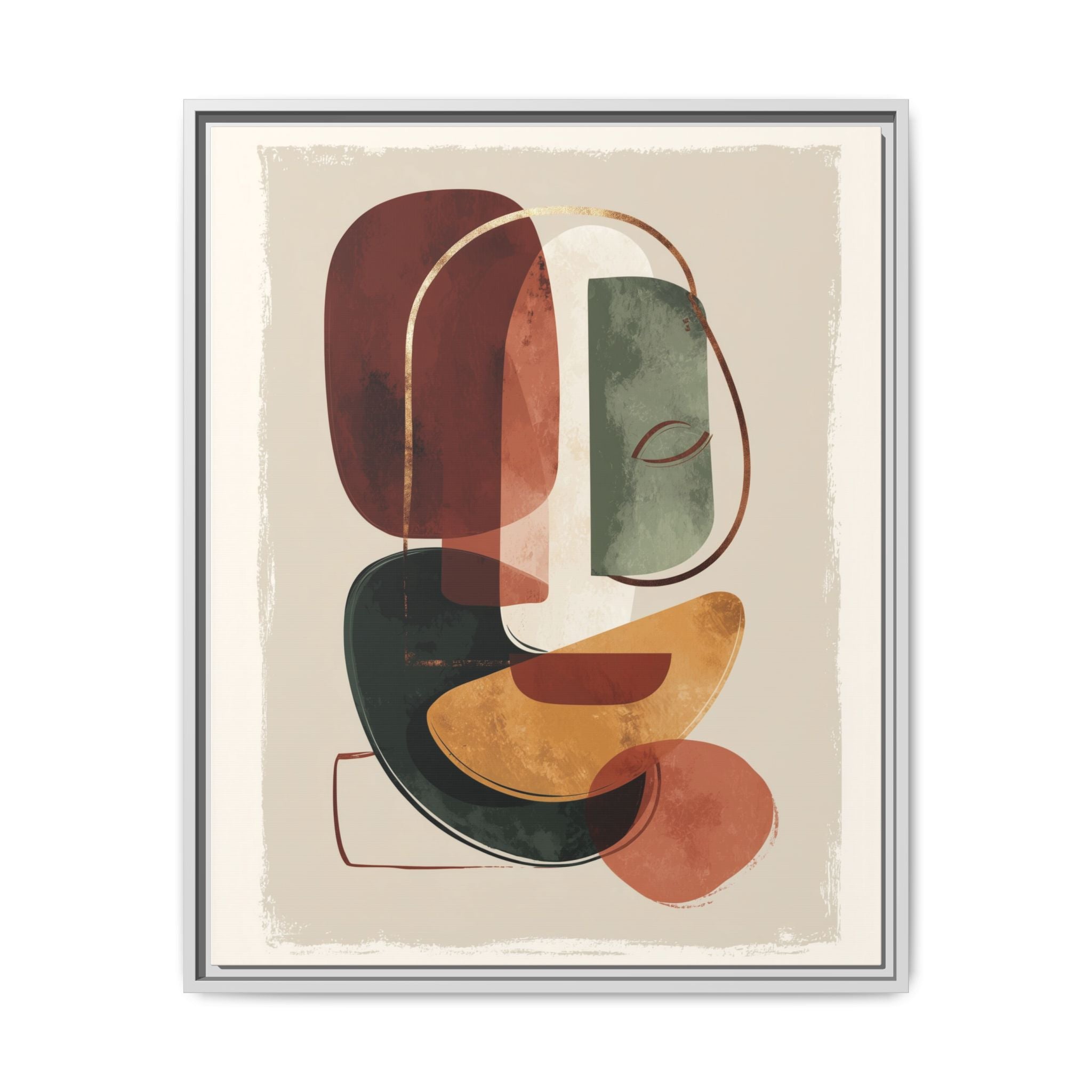 Layered Geometries: Mid-Century Modern Composition, Organic Abstract Design, Translucent Intersecting Shapes   |   Custom Orders Accepted