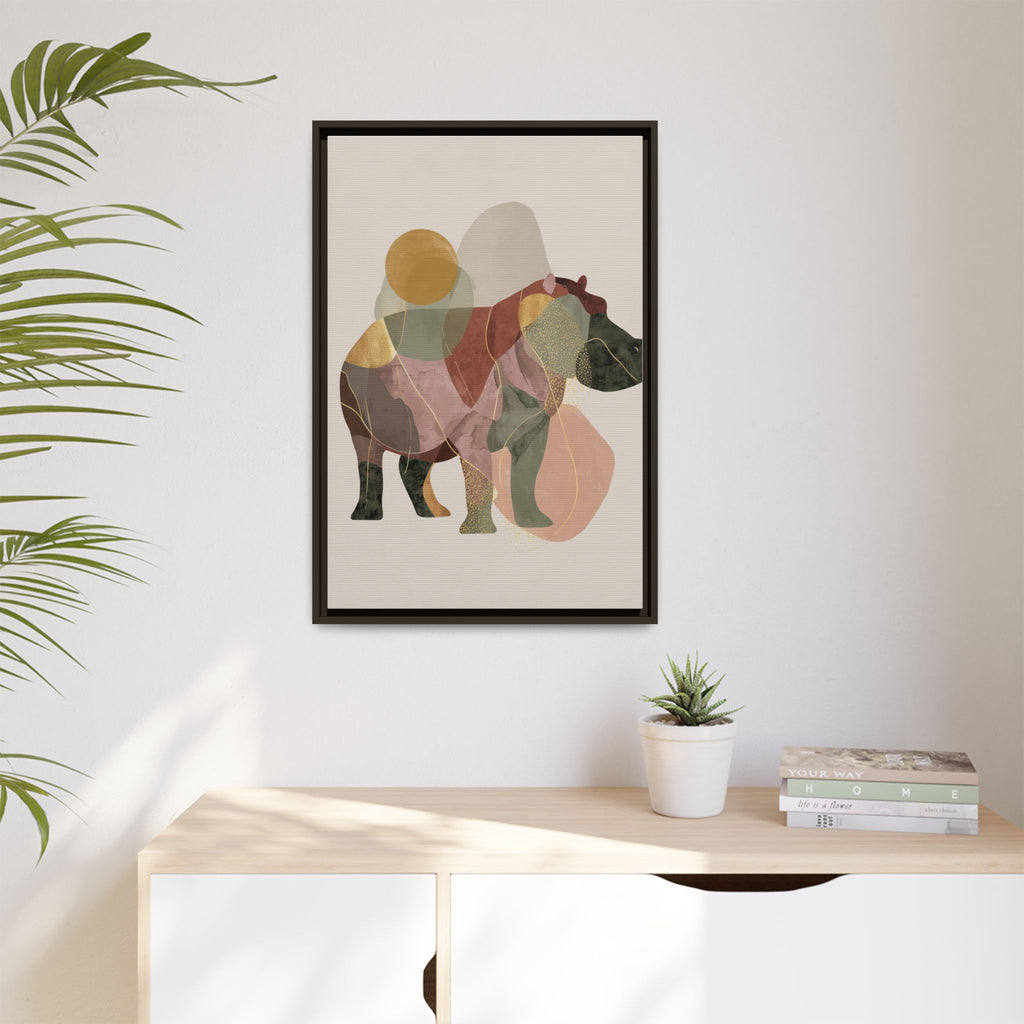 Geometric Hippo: Abstract Animal Art, Modern Watercolor Shapes   |  Personalized & Custom Orders Available