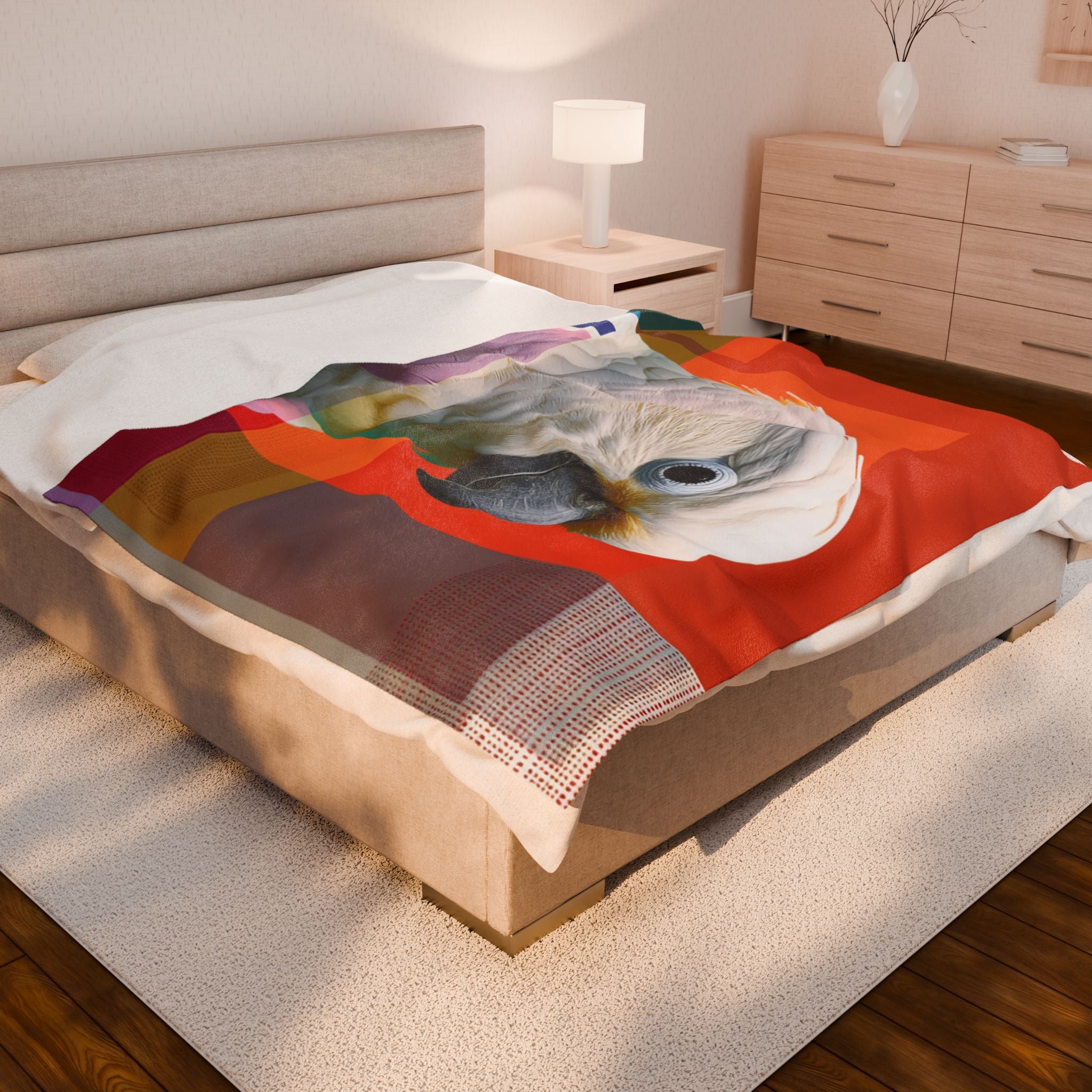 Cockatoo Chromatics Quilt Cover, Doona Cover, Duvet : Geometric Pop Art Portrait, Modern Avian Abstract   |    Custom Orders Available