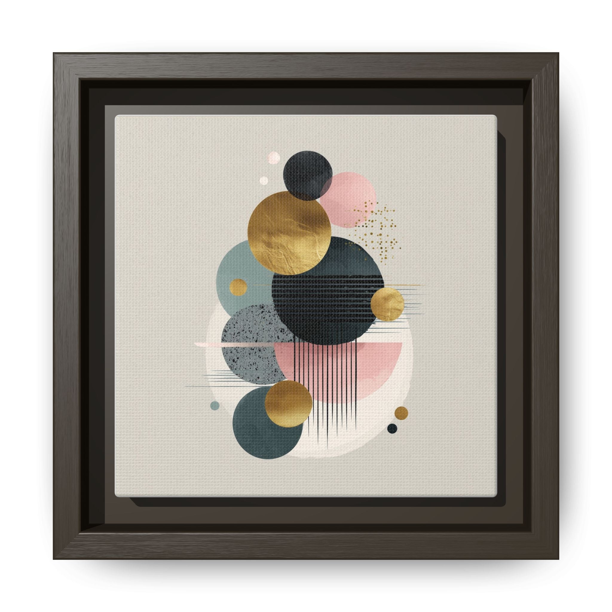 Geometric Harmony: Intersecting Circles, Mid-Century Modern Design, Abstract Metallic Composition   |   Custom Orders Accepted