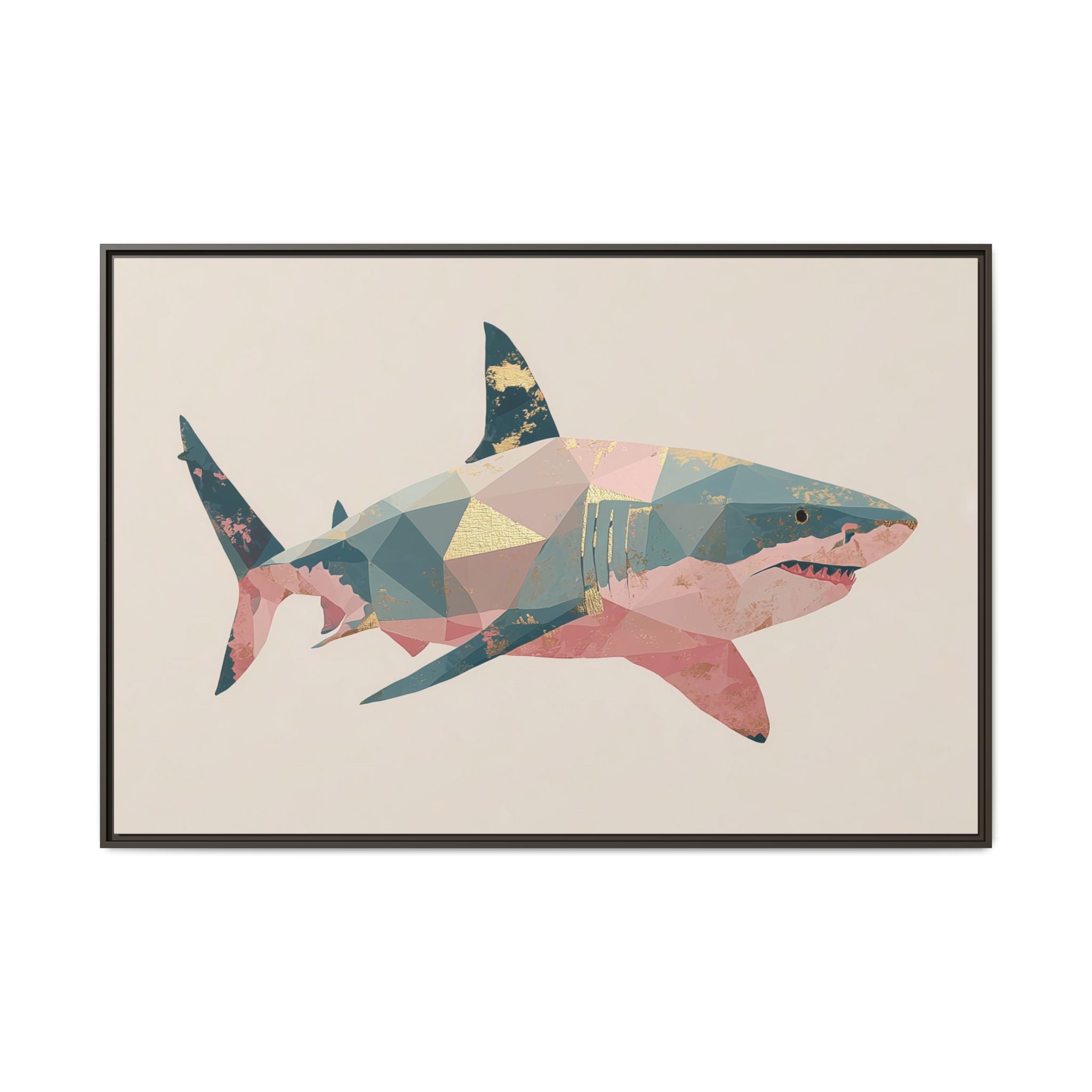 Geometric Shark Spectrum: Polygonal Marine Predator, Abstract Metallic Design   |  Personalized & Custom Orders Available