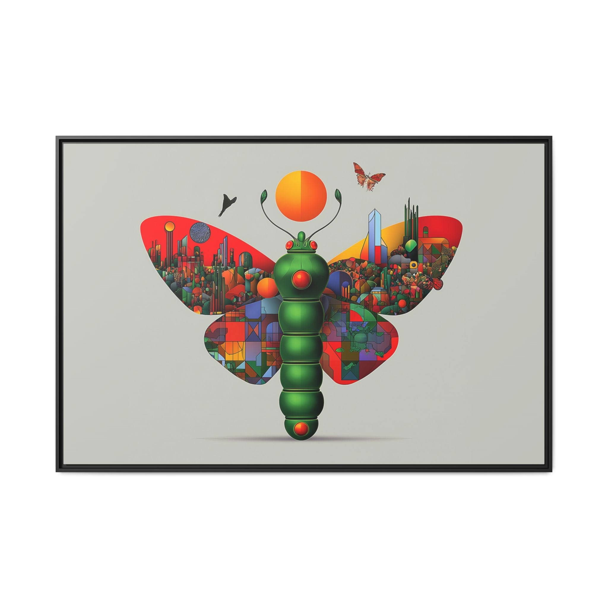 Urban Metamorphosis: Geometric Butterfly Cityscape, Cubist Digital Illustration   |    Custom Orders Available