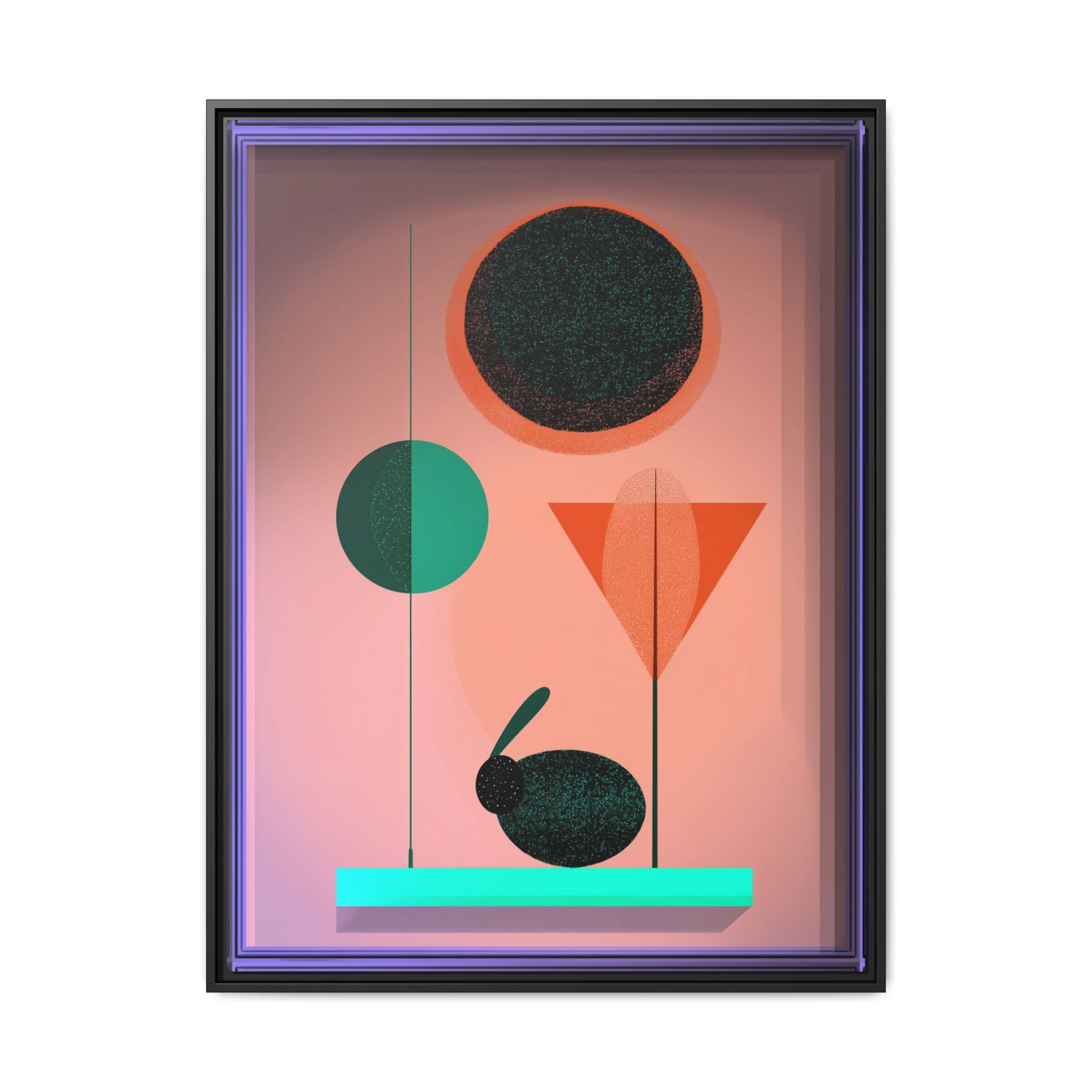 Geometric Harmony: Abstract Minimalist Composition, Organic Shapes and Color Play, Geometric Design with Teal and Orange Palette   |