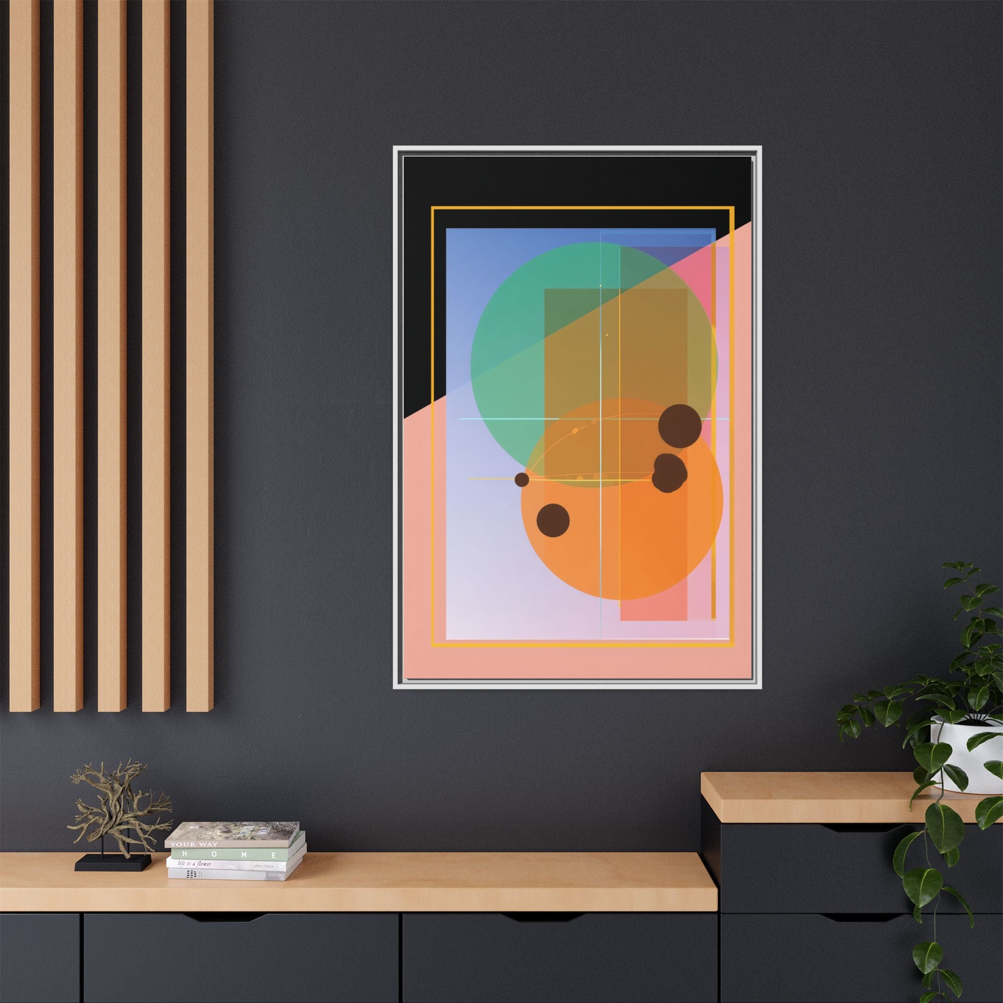 Geometric Harmony: Abstract Composition, Overlapping Shapes, Precision Design   |   Custom Orders Accepted