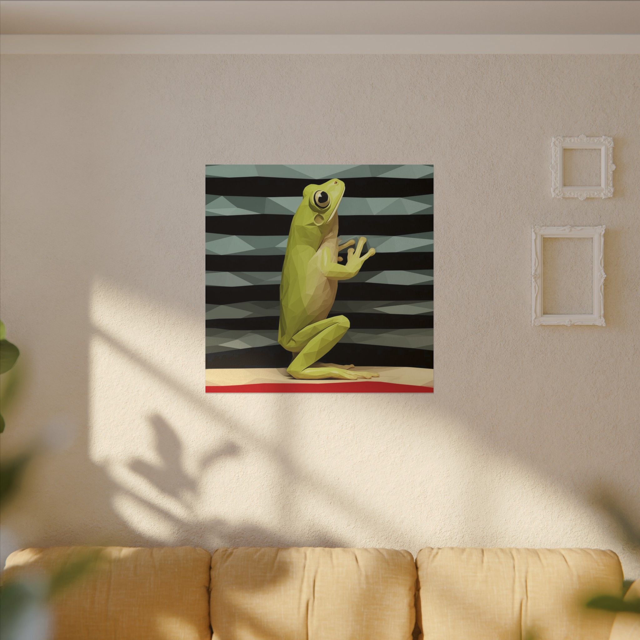 Geometric Frog: Low-Poly Digital Art, Vibrant Yellow Amphibian Illustration   |    Custom Orders Available