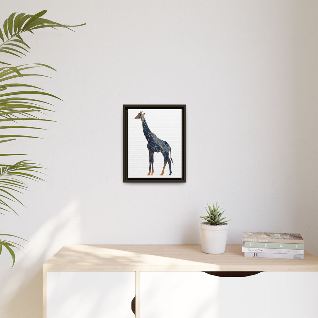 Geometric Giraffe Framed Print : Faceted Blue Mosaic, Modern Wildlife Art   |  Personalized & Custom Orders Available