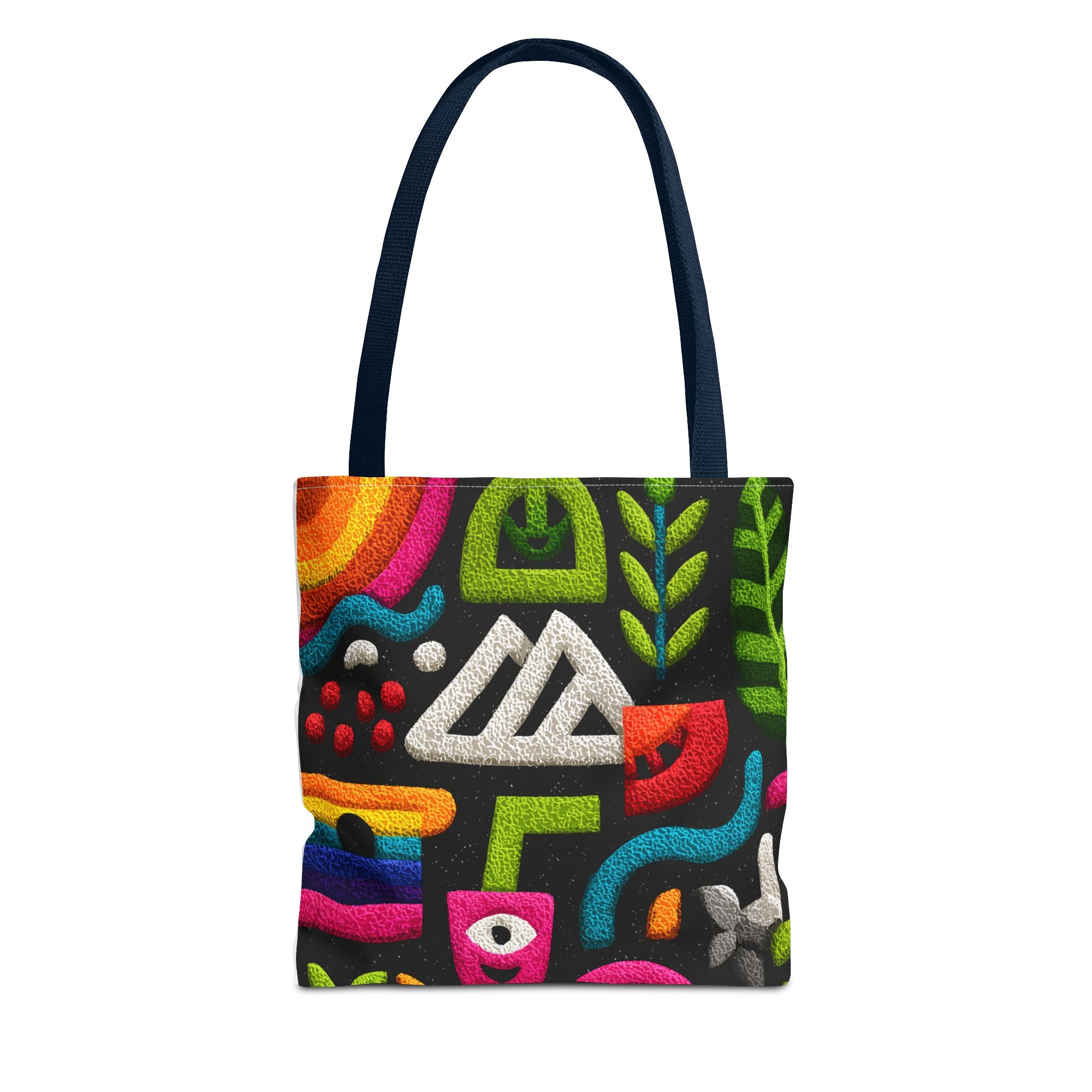 Colorful AOP Tote Bag, Vibrant Art Tote, Eco-Friendly Shopping Bag, Trendy Beach Bag, Unique Gift for Art Lovers