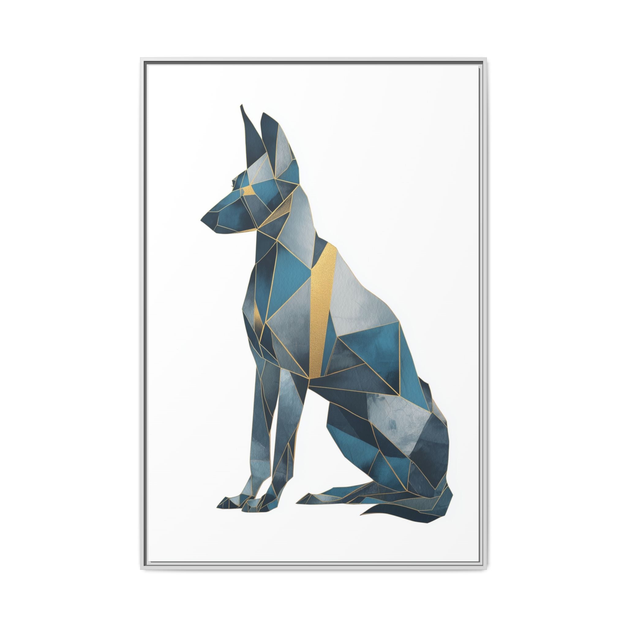 Geometric Canine Mosaic: Fractured Blue Shepherd, Modern Polygonal Art   |  Personalized & Custom Orders Available