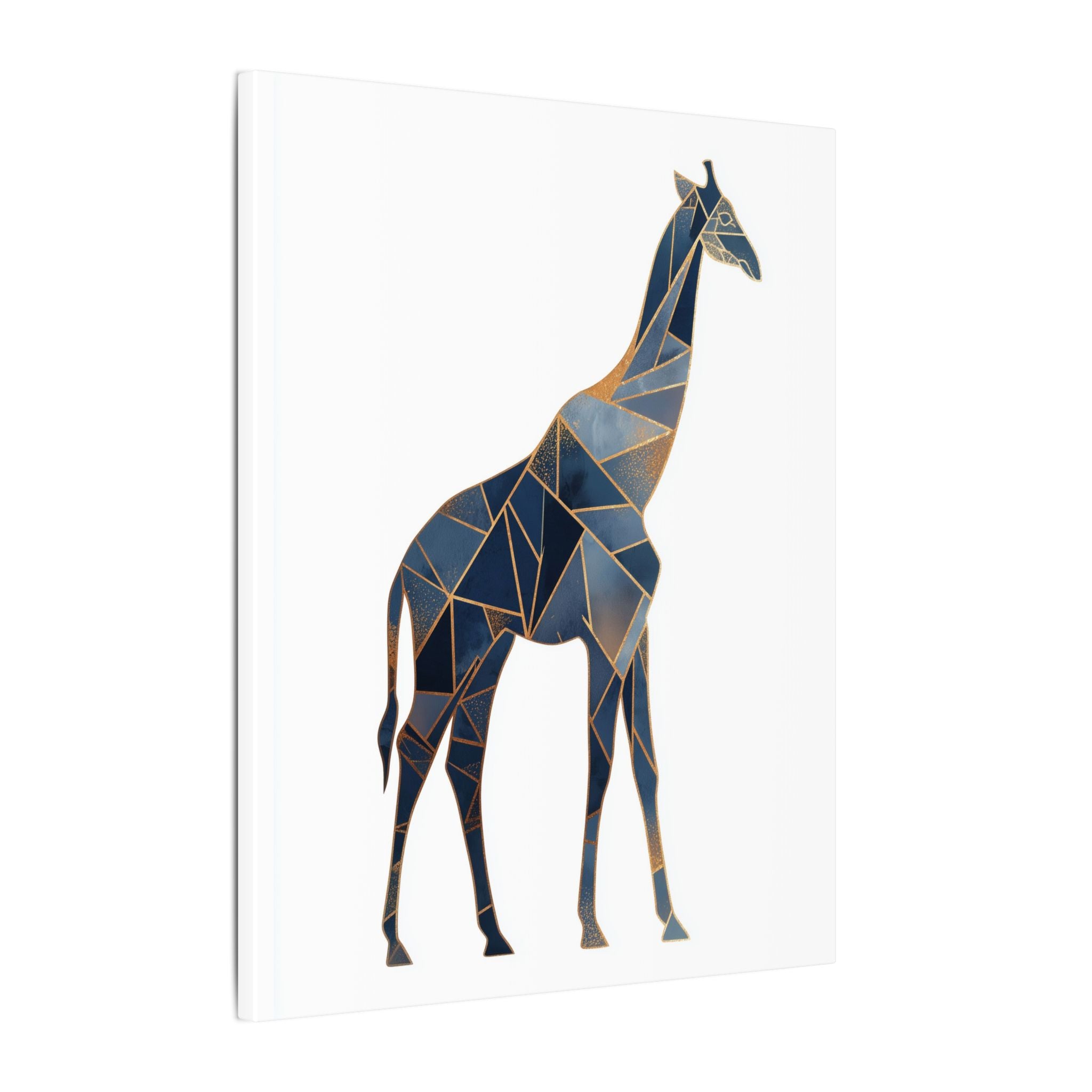 Geometric Giraffe: Low Poly Wildlife Art, Blue Polygon Design, Modern Abstract Animal Portrait   |  Personalized & Custom Orders Available