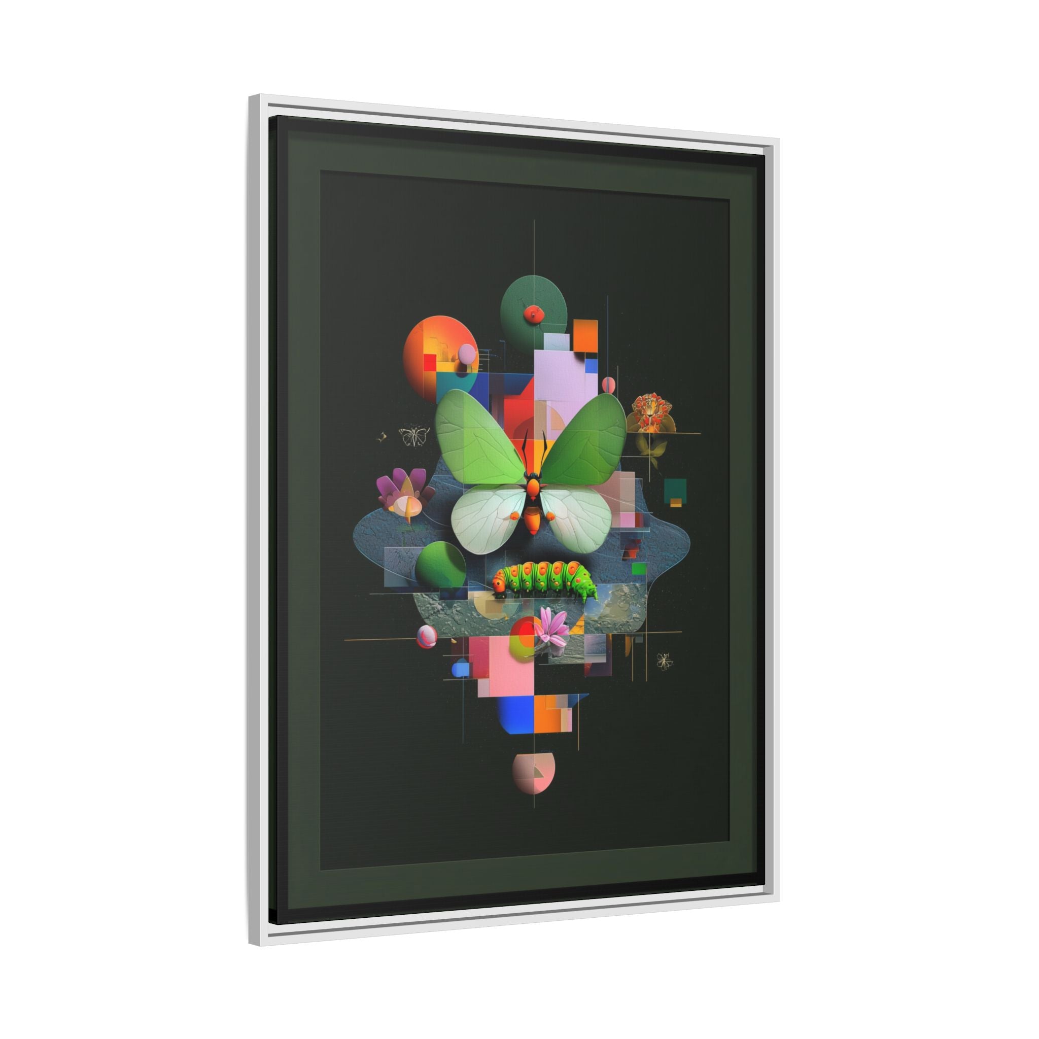 Metamorphosis Geometry Framed Print : Digital Nature Synthesis, Butterfly Abstraction   |  Personalized & Custom Orders Available