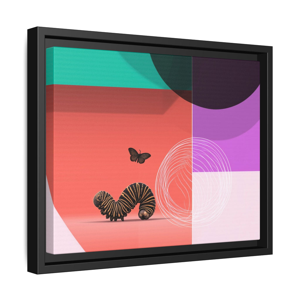 Striped Caterpillar and Butterfly Framed Print , Mid-Century Modern Color Blocks   |  Personalized & Custom Orders Available
