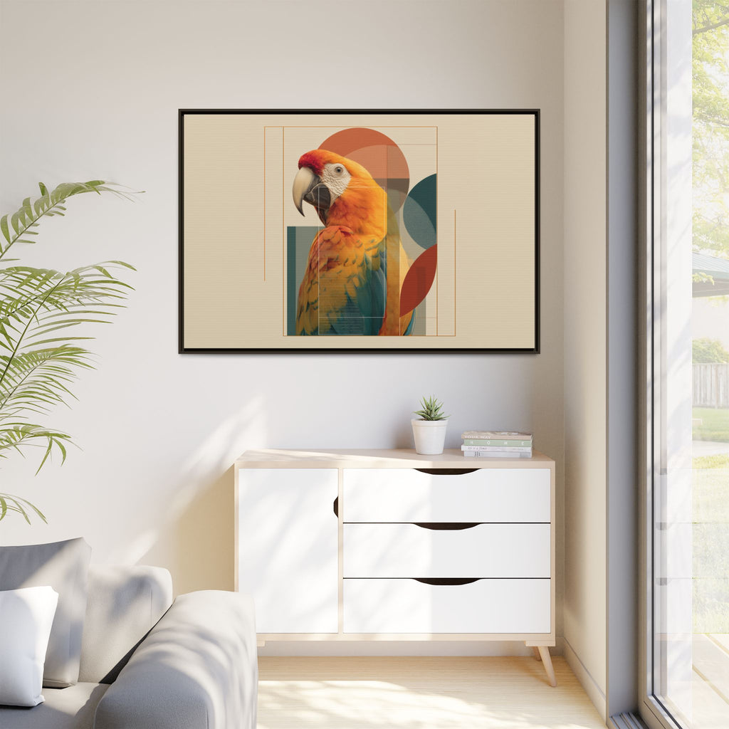 Macaw Geometry: Vibrant Avian Portrait, Modernist Graphic Design   |  Personalized & Custom Orders Available