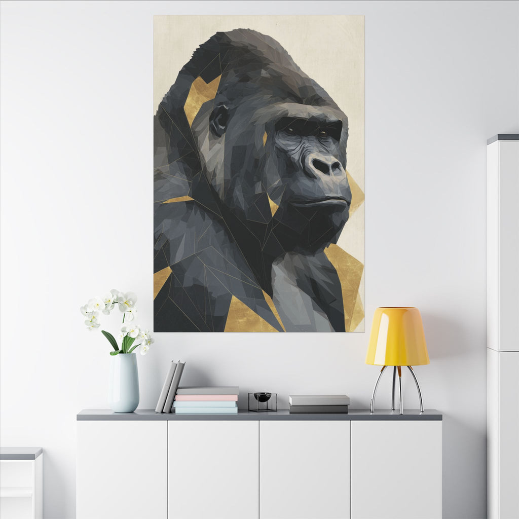 Fractured Primate: Geometric Gorilla Portrait, Low-Poly Animal Art, Modern Wildlife Visualization   |  Personalized & Custom Orders
