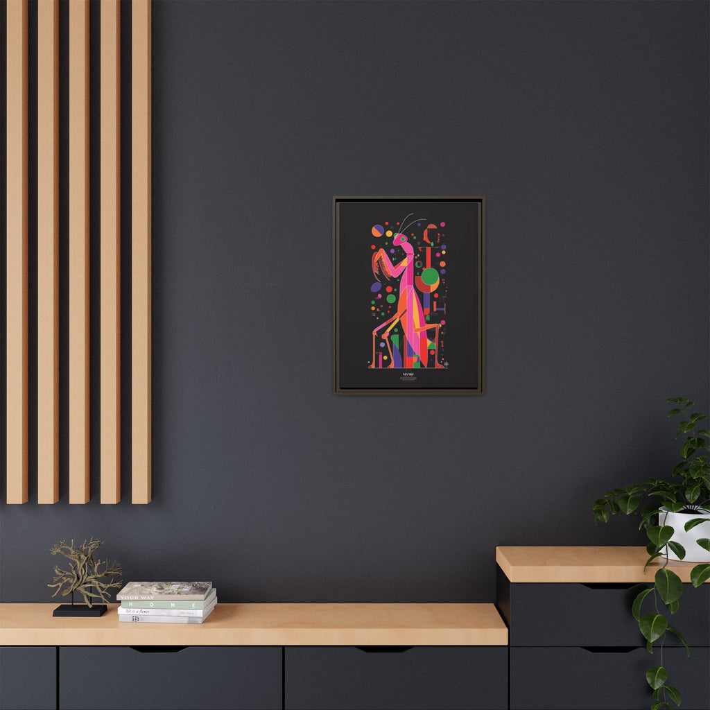 Mantis Geometrica Framed Print : Cubist Insect Design, Vibrant Graphic Poster Art   |   Custom Orders Available