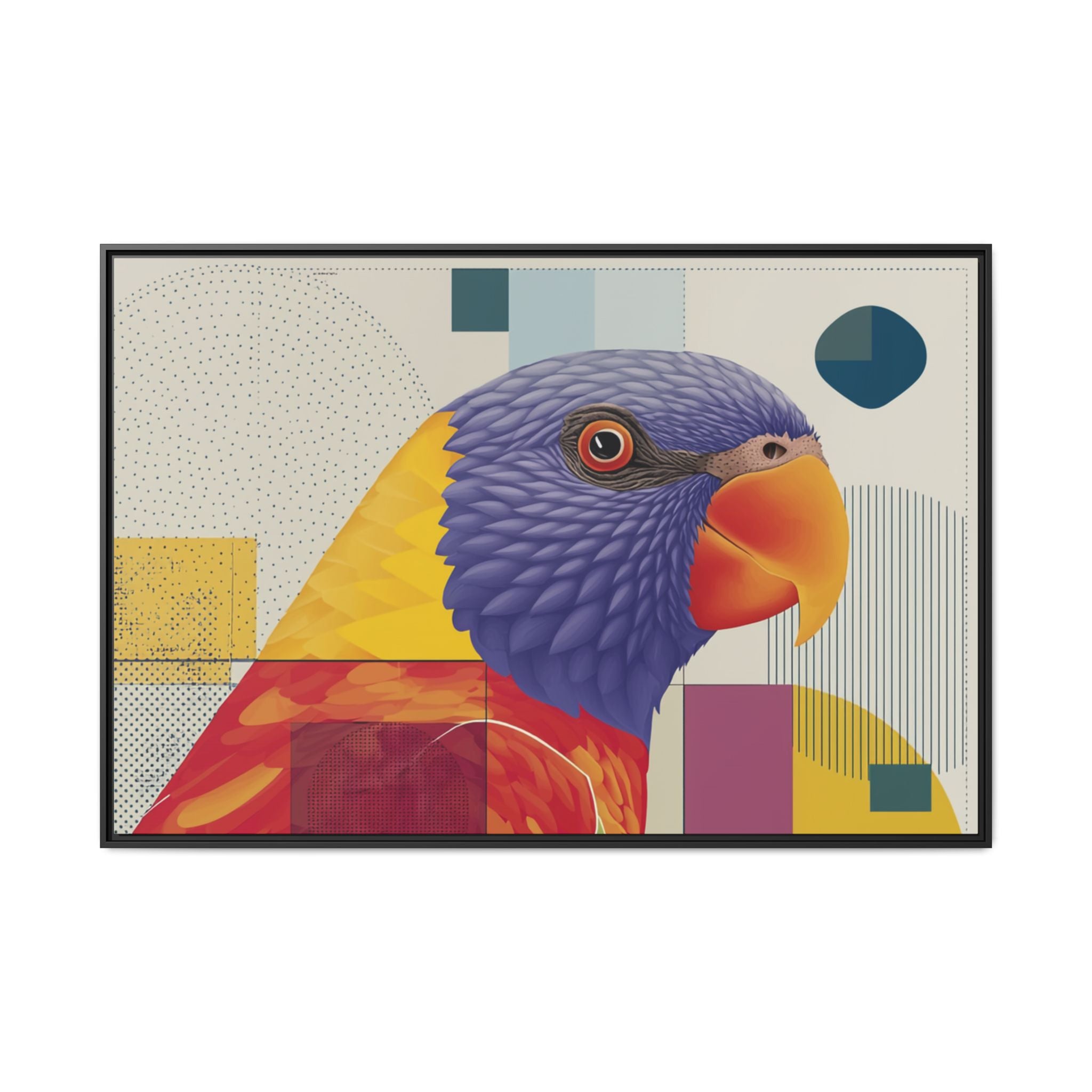 Geometric Parrot: Abstract Wildlife Art, Modern Color Block Design   |  Personalized & Custom Orders Available