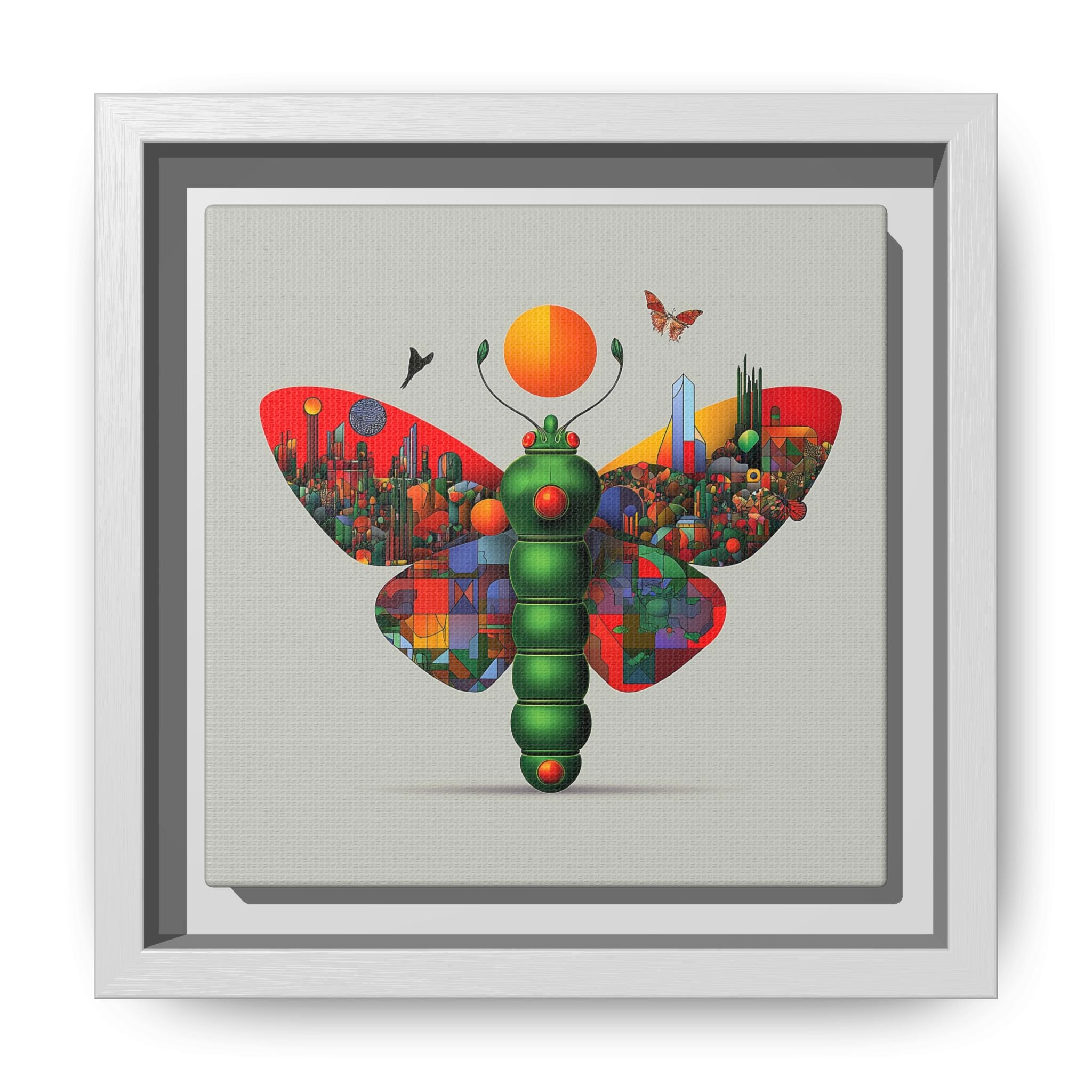 Urban Metamorphosis: Geometric Butterfly Cityscape, Cubist Digital Illustration   |    Custom Orders Available