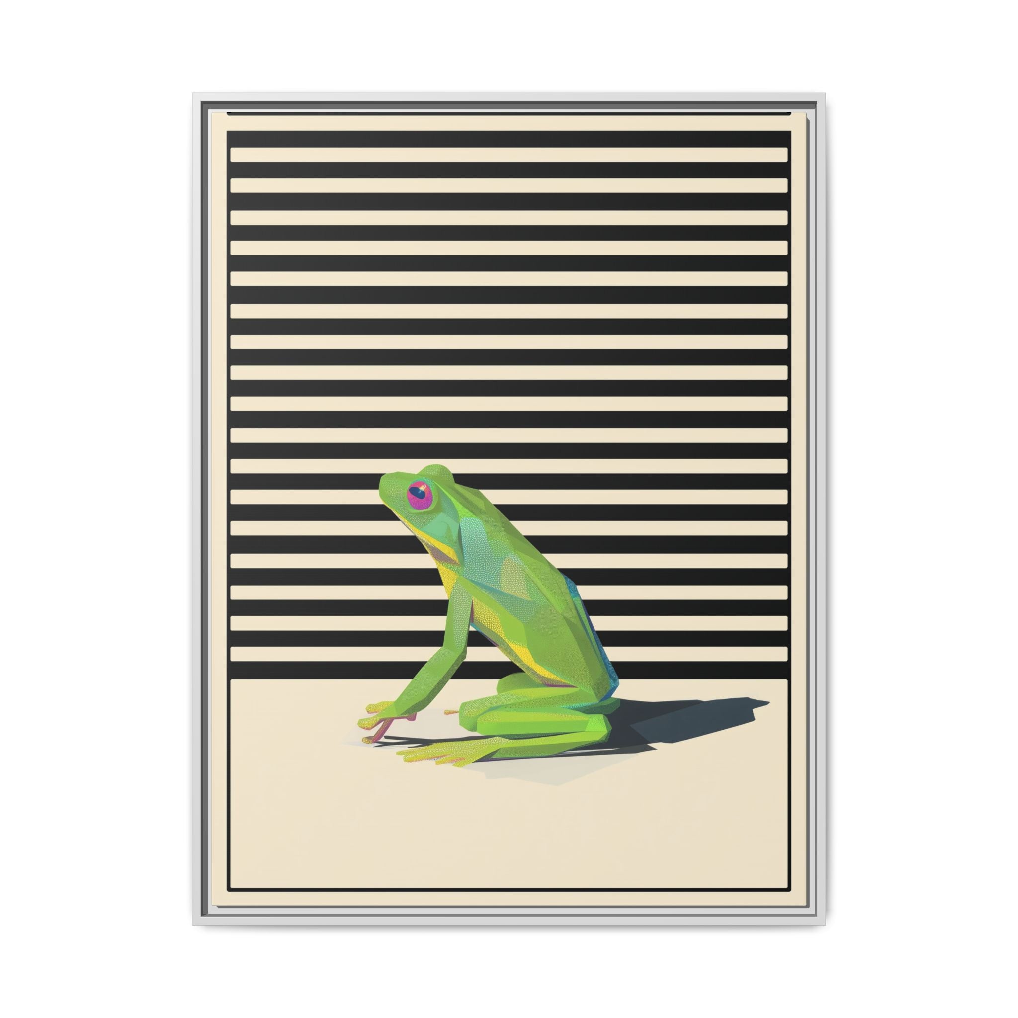 Geometric Frog Persona: Modern Wildlife Illustration, Vibrant Graphic Design   |  Personalized & Custom Orders Available