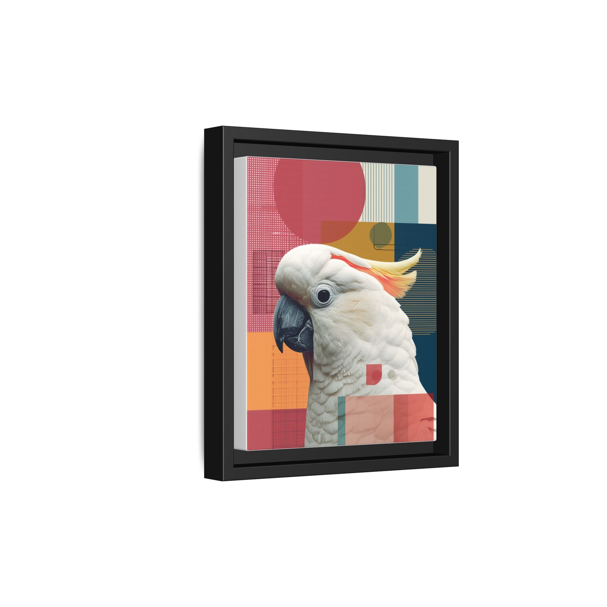 Cockatoo in Geometry: Mid-Century Modern Wildlife Art, Photorealistic Nature Print   |    Custom Orders Available