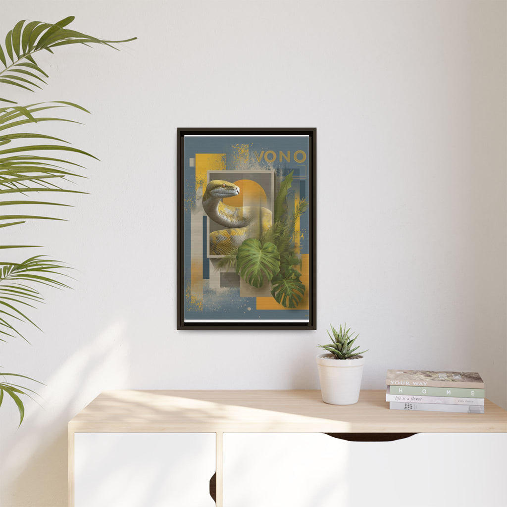 Serpent of Geometric Dimensions: Tropical Vono Design, Abstract Wildlife Art   |  Personalized & Custom Orders Available