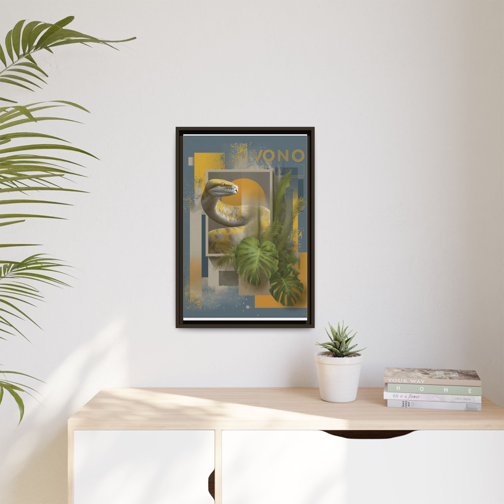 Serpent of Geometric Dimensions: Tropical Vono Design, Abstract Wildlife Art   |  Personalized & Custom Orders Available