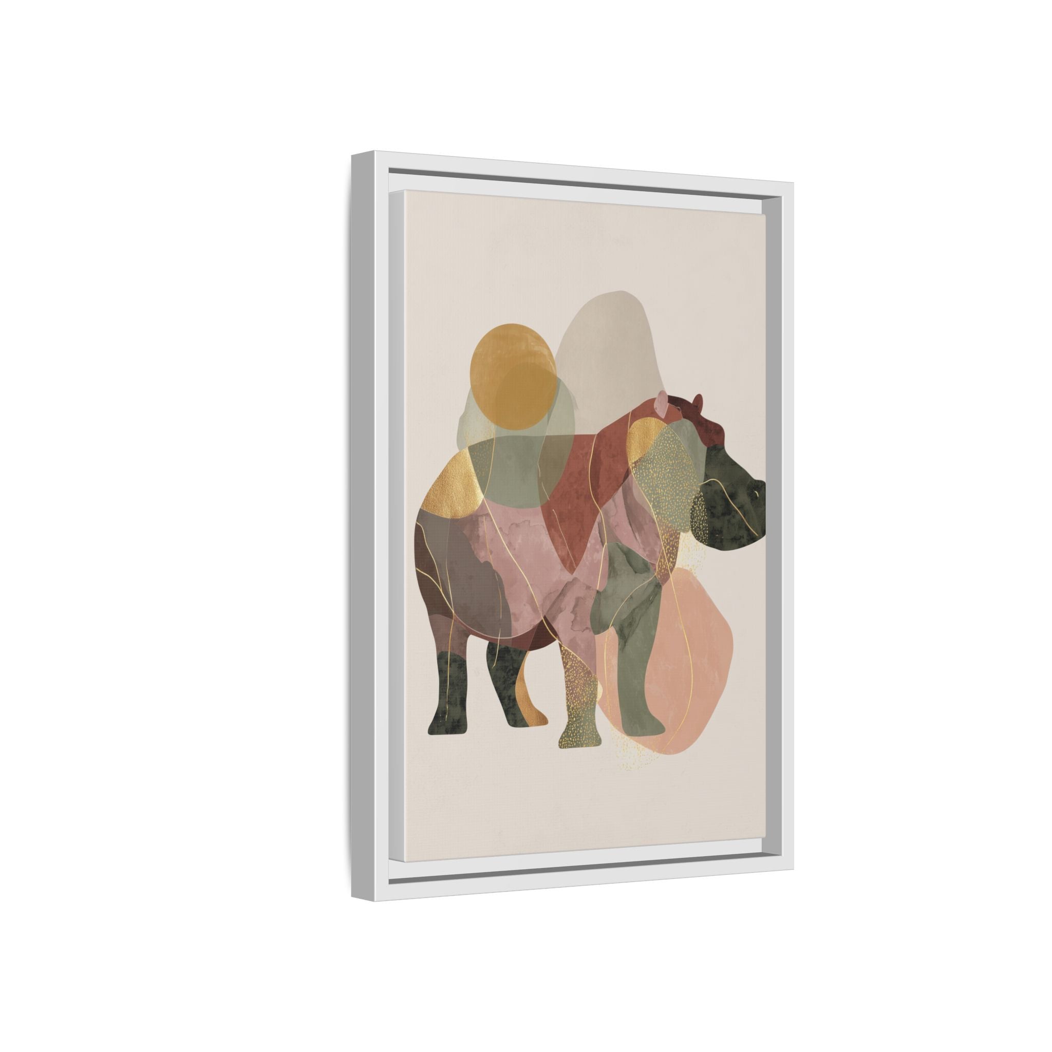 Fragmented Hippopotamus: Geometric Abstract Art, Minimalist Animal Portrait   |  Personalized & Custom Orders Available
