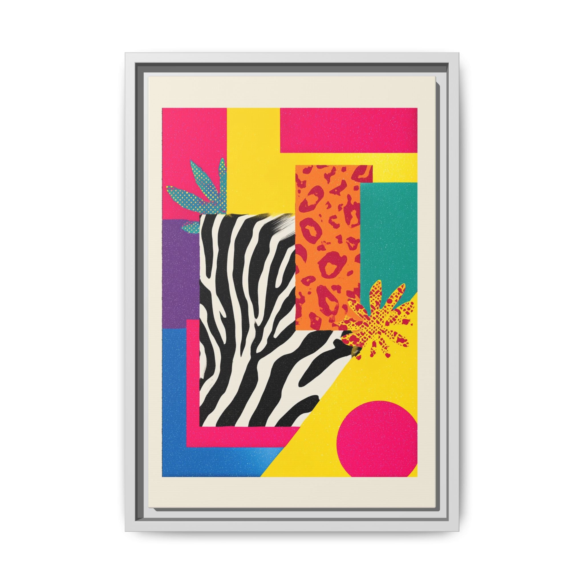 Zebra Stripes & Leopard Spots: 80s Pop Art Design, Memphis Style Graphic, Geometric Color Block Pattern   |   Custom Orders Accepted