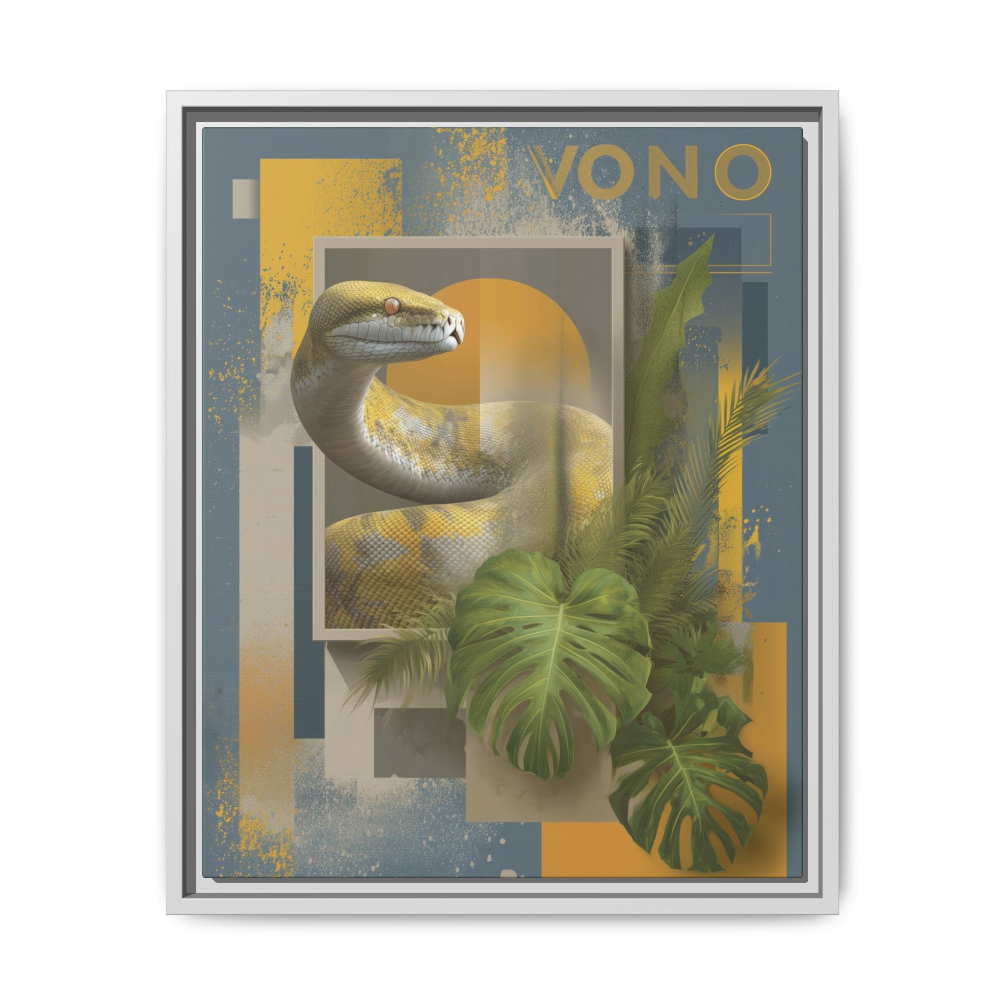 Serpent of Geometric Dimensions: Tropical Vono Design, Abstract Wildlife Art   |  Personalized & Custom Orders Available