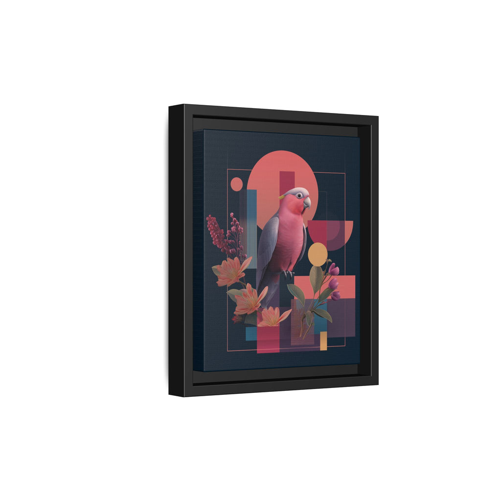 Galah Geometric Framed Print : Stylized Digital Cockatoo Portrait, Contemporary Abstract Botanical    |   Custom Orders Accepted