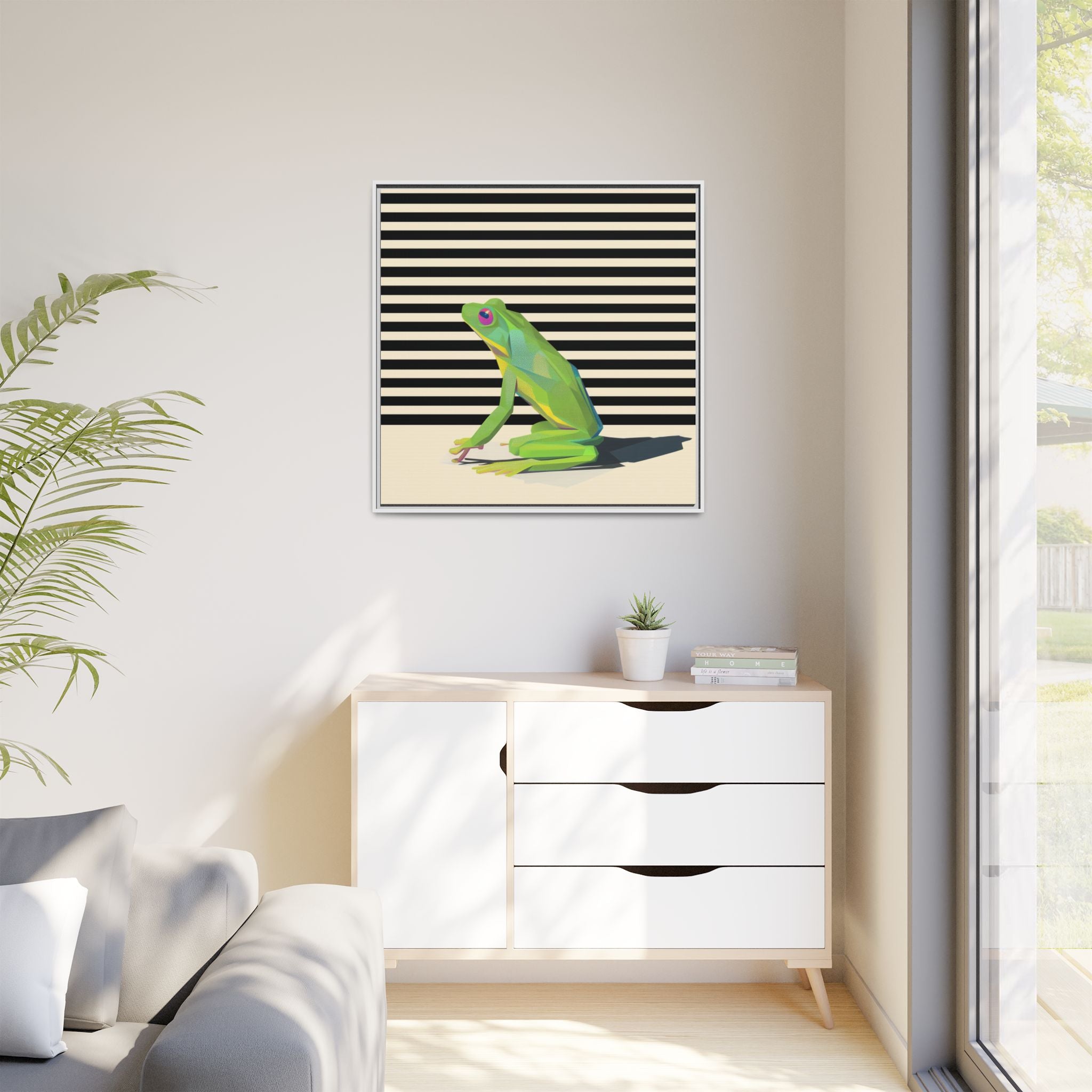 Geometric Frog: Minimalist Animal Portrait, Modern Graphic Design   |    Custom Orders Available