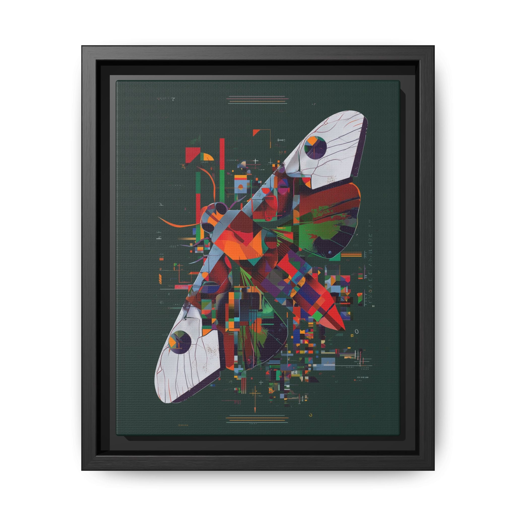 Digital Metamorphosis Framed Print: Geometric Butterfly Abstrac, Cubist Technological   |  Personalized & Custom Orders Available