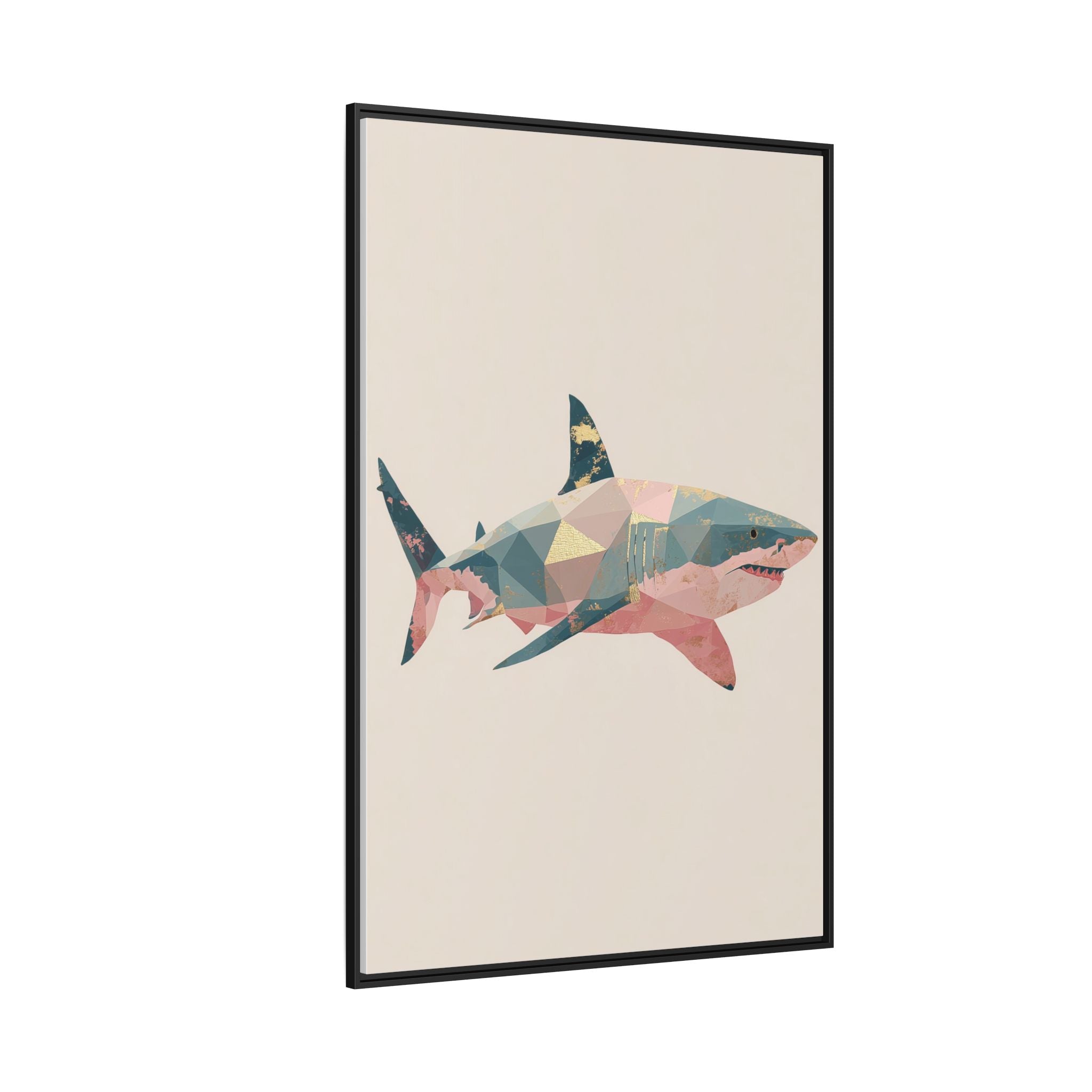 Geometric Shark Spectrum: Polygonal Marine Predator, Abstract Metallic Design   |  Personalized & Custom Orders Available