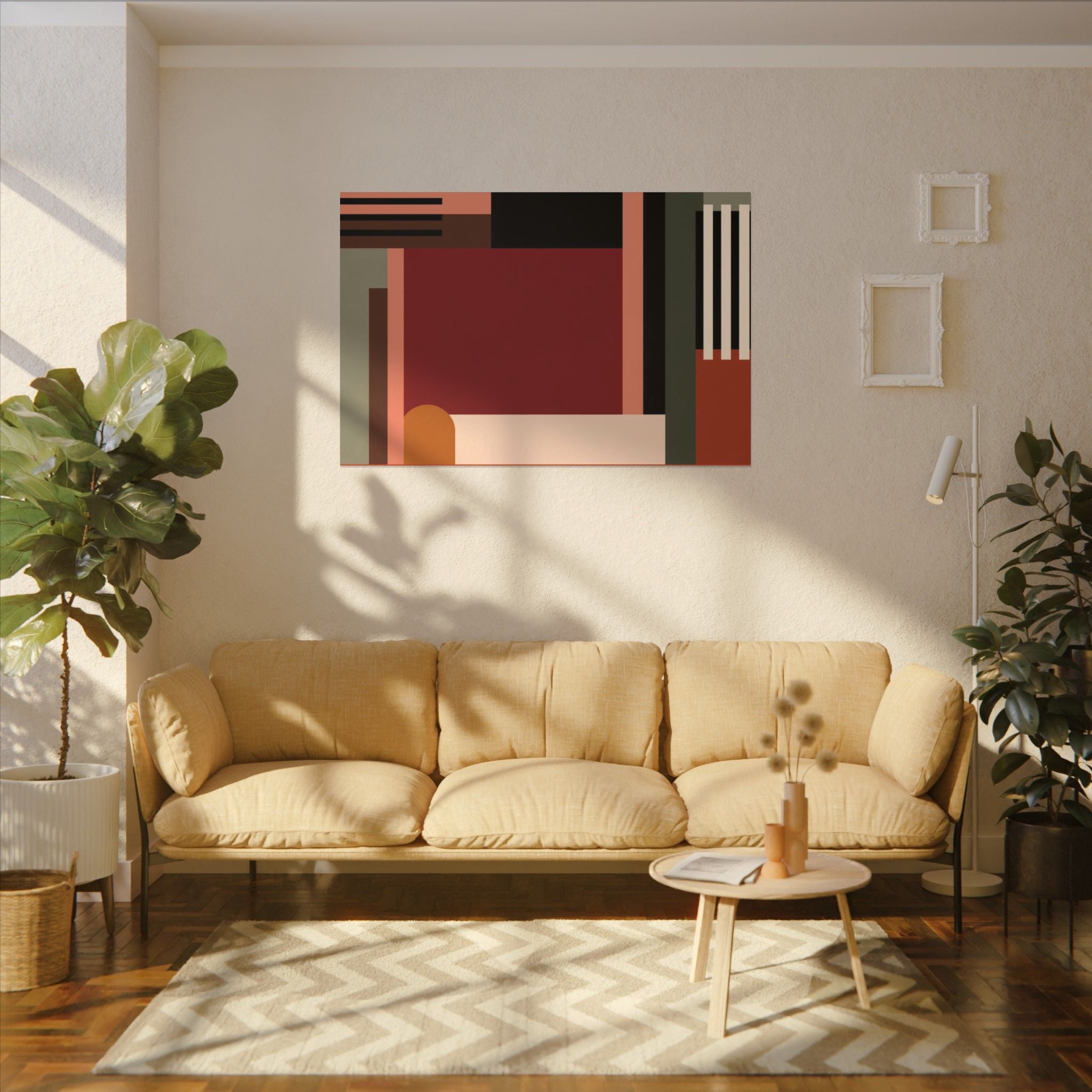 Geometric Harmony: Abstract Constructivist Design, Modern Color Palette, Minimalist Architectural Composition   |   Custom Orders Accepted