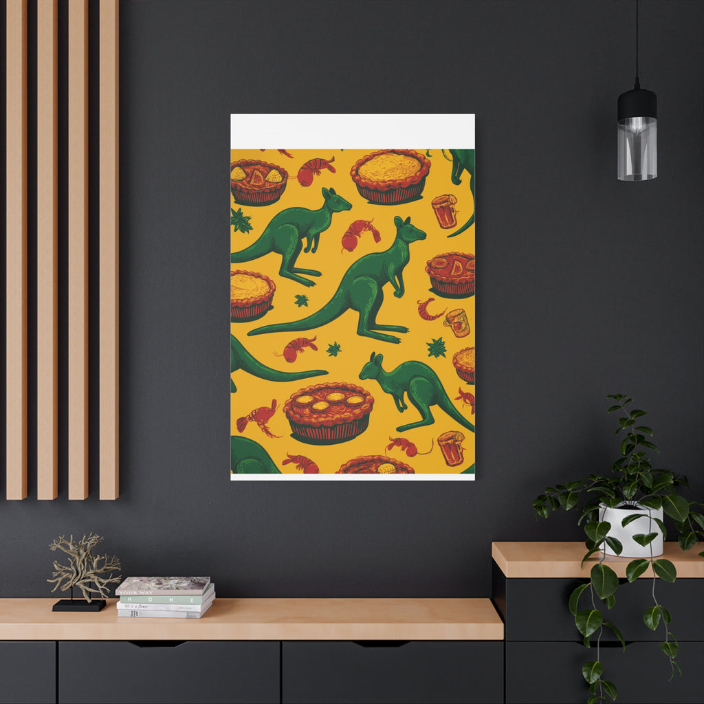 Kangaroo Canvas Wall Art, Vibrant Animal Decor, Unique Gift for Nature Lovers, Fun Kitchen Wall Hanging, Australian Themed Art
