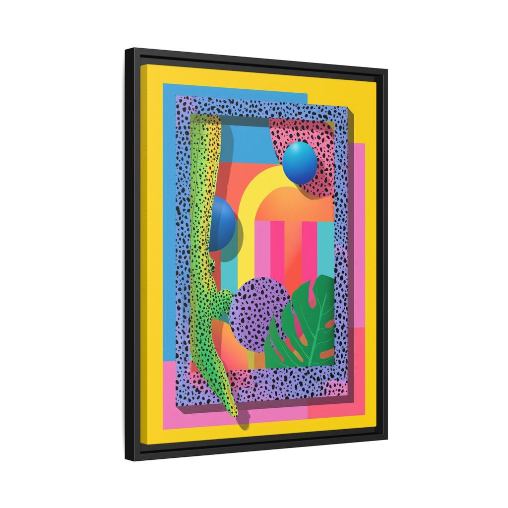 Geometric Rhythms: Abstract Layers of Color, Dimensional Shapes and Tropical Elements, Vibrant Modern Art Composition   |   Custom Orders