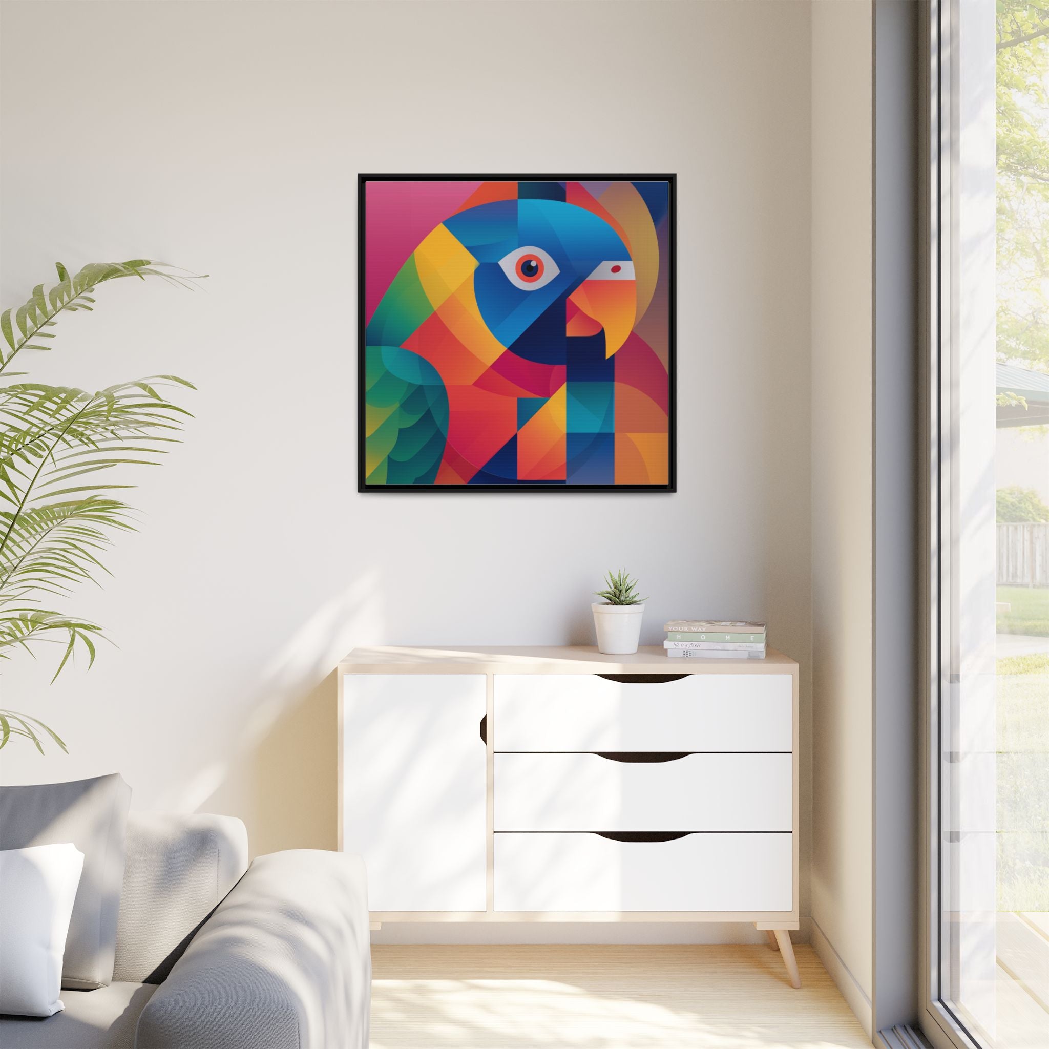 Prismatic Parrot: Cubist Deconstruction, Geometric Color Explosion   |  Personalized & Custom Orders Available