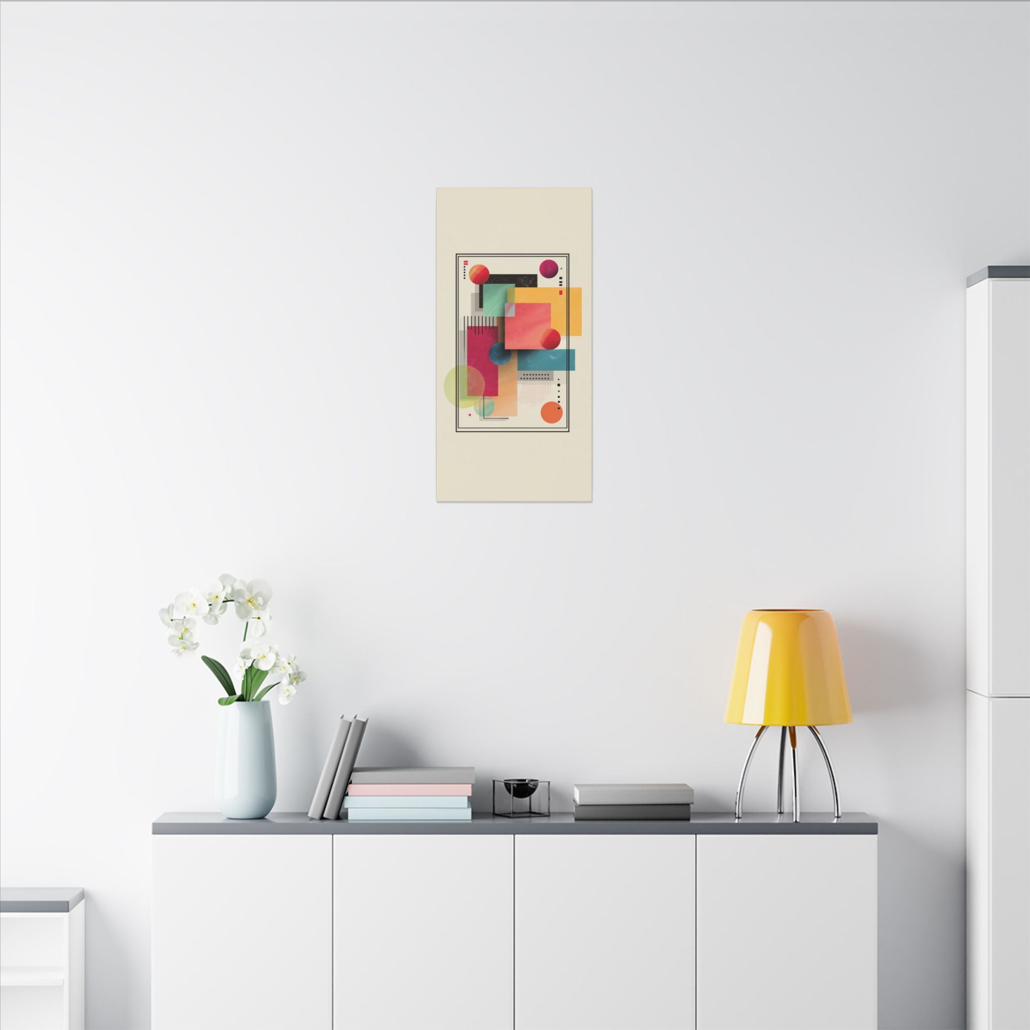 Geometric Dynamism: Bauhaus Abstraction, Translucent Shapes, Modernist Composition   |   Custom Orders Accepted