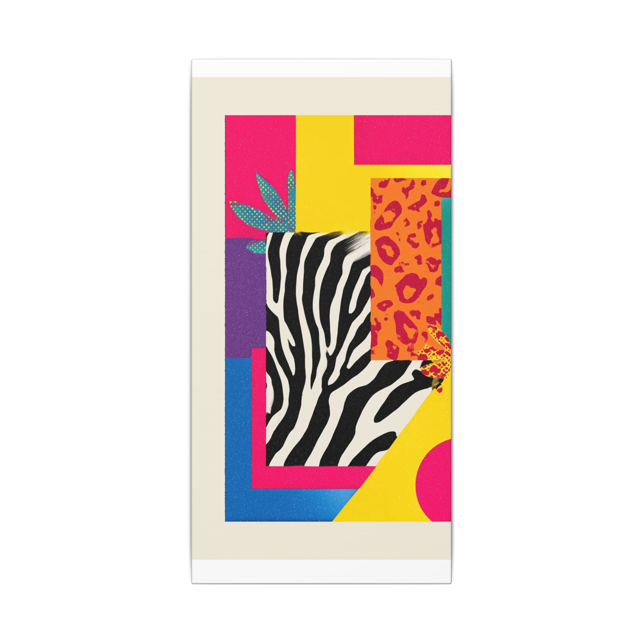 Pop Geometry: Zebra Leopard Fusion, Geometric Color Block, Modern Abstract Design   |   Custom Orders Accepted
