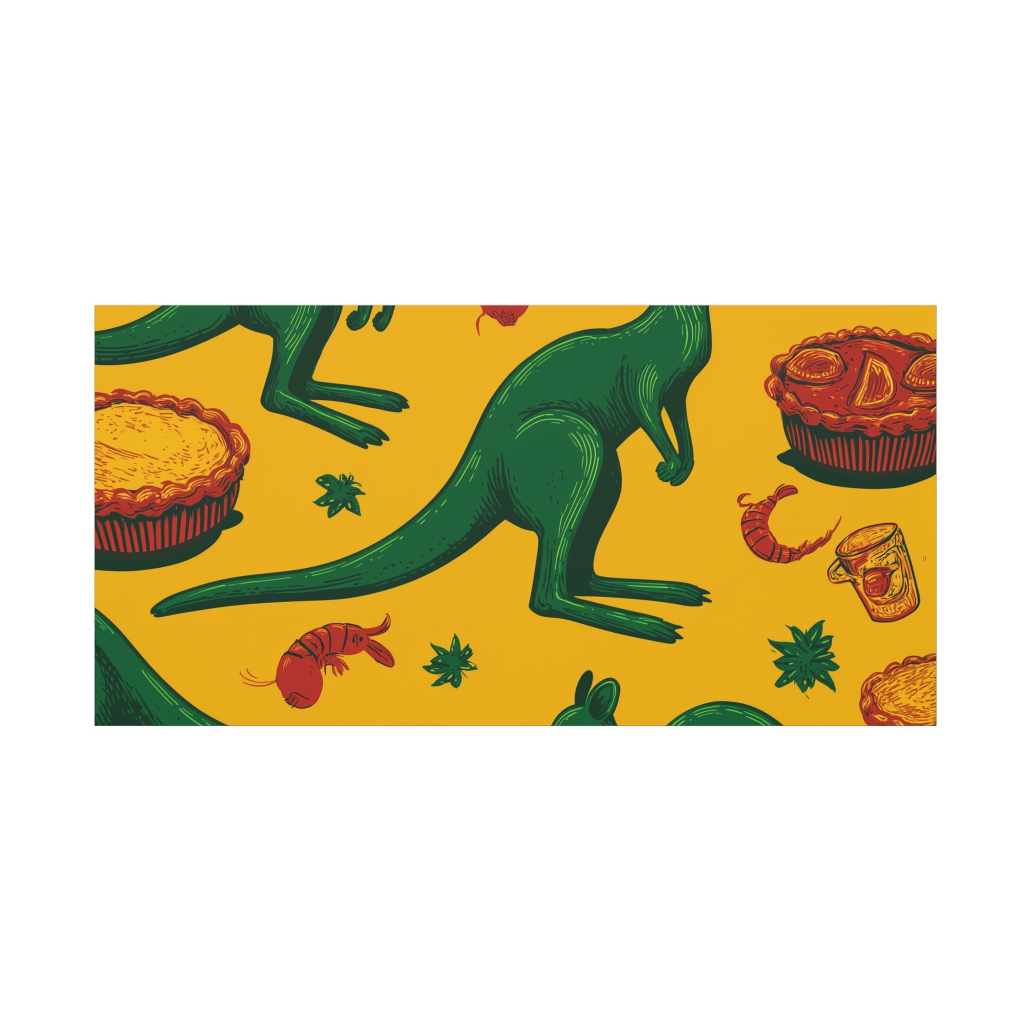 Kangaroo Canvas Wall Art, Vibrant Animal Decor, Unique Gift for Nature Lovers, Fun Kitchen Wall Hanging, Australian Themed Art