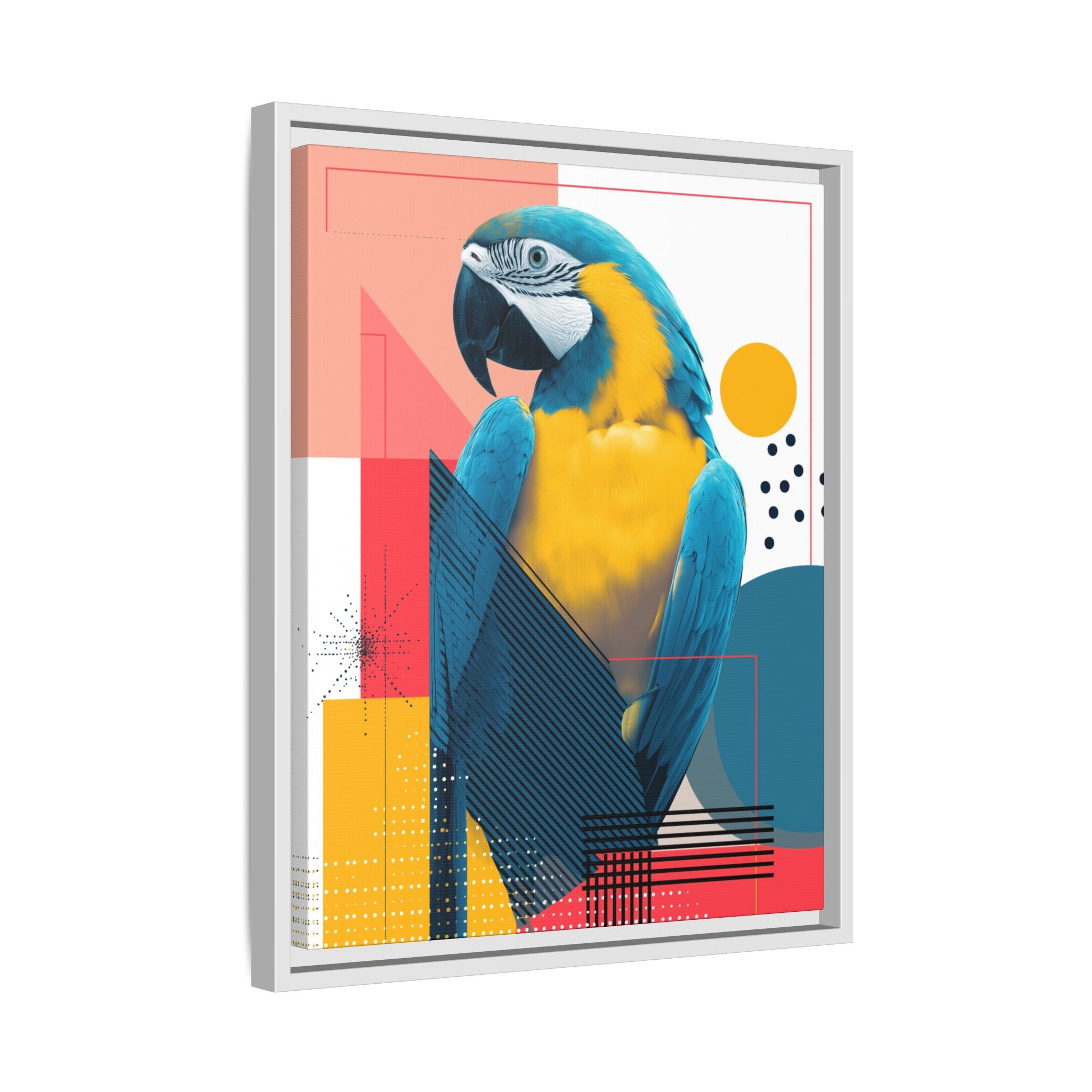 Macaw in Geometry: Vibrant Wildlife Digital Art, Modernist Design Fusion   |    Custom Orders Available