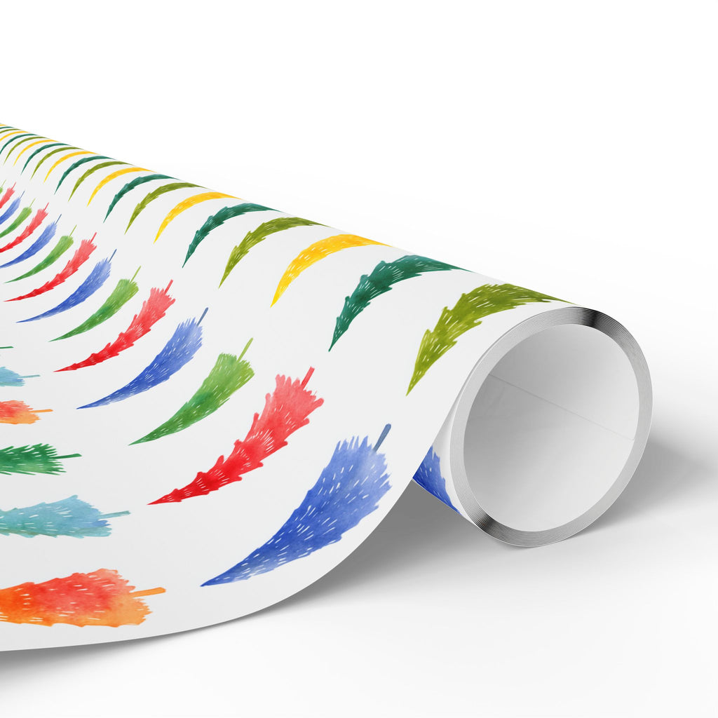 Festive Watercolor Christmas Tree Wrapping Paper - Colorful Holiday Gift Wrap