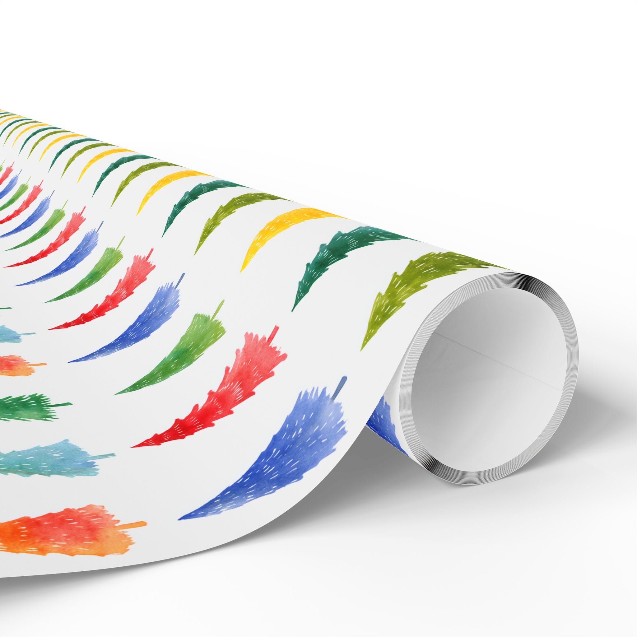 Festive Watercolor Christmas Tree Wrapping Paper - Colorful Holiday Gift Wrap