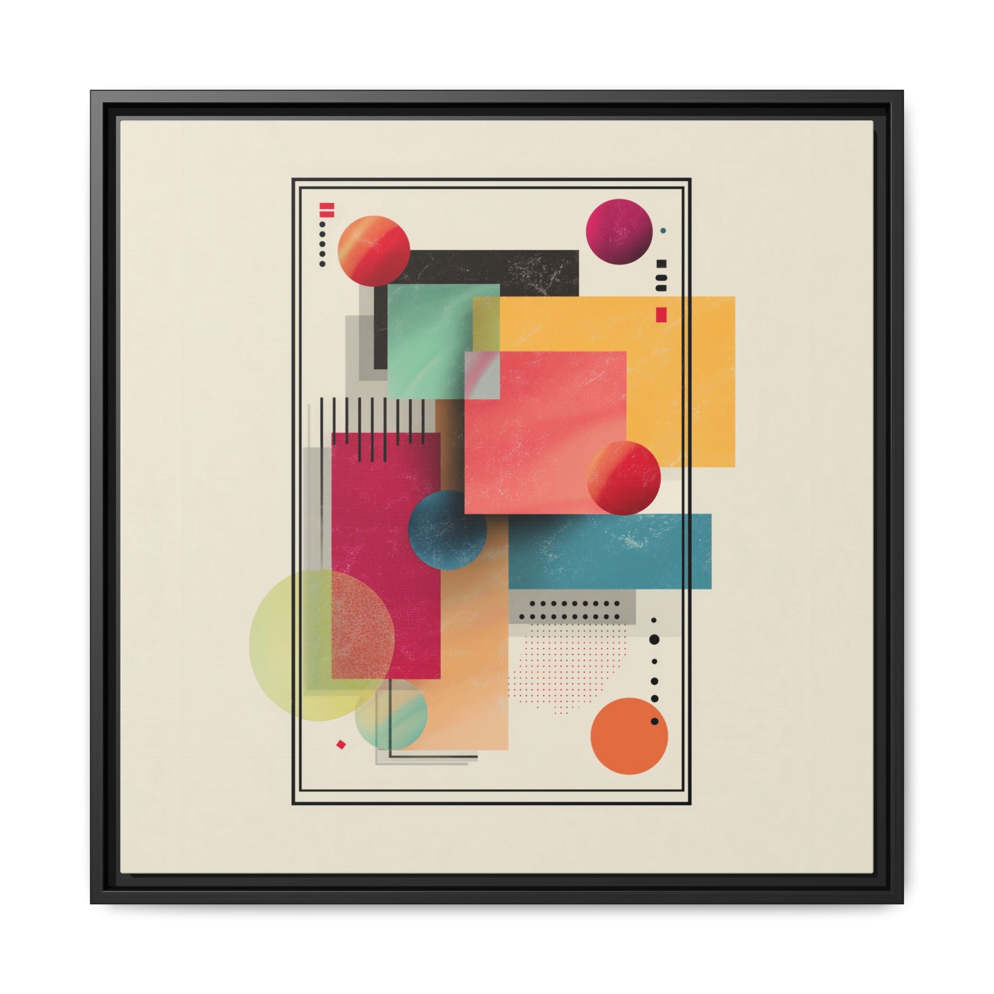 Geometric Harmony: Bauhaus Intersections, Digital Abstract Layers, Contemporary Color Palette   |   Custom Orders Accepted