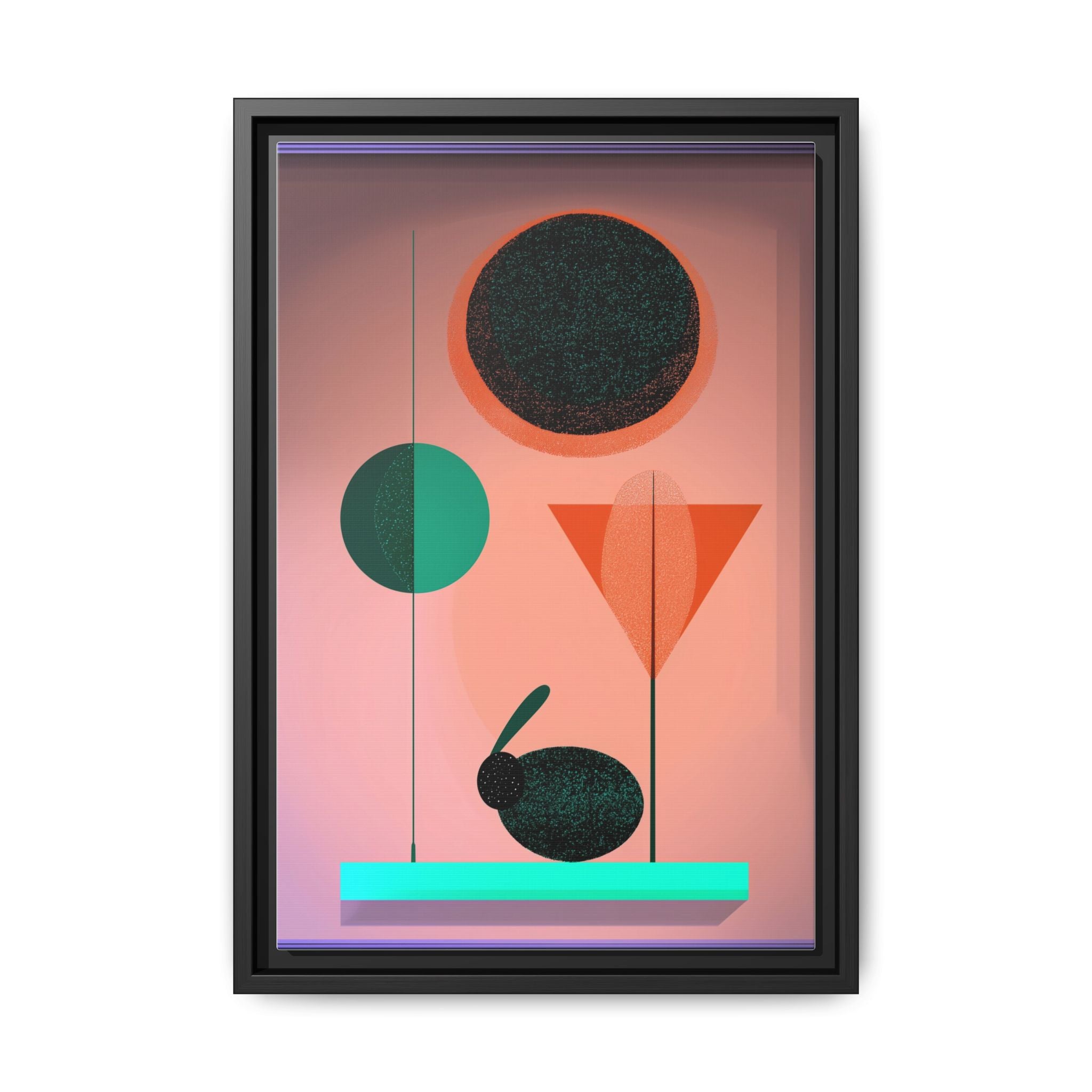 Geometric Harmony: Abstract Minimalist Composition, Organic Shapes and Color Play, Geometric Design with Teal and Orange Palette   |