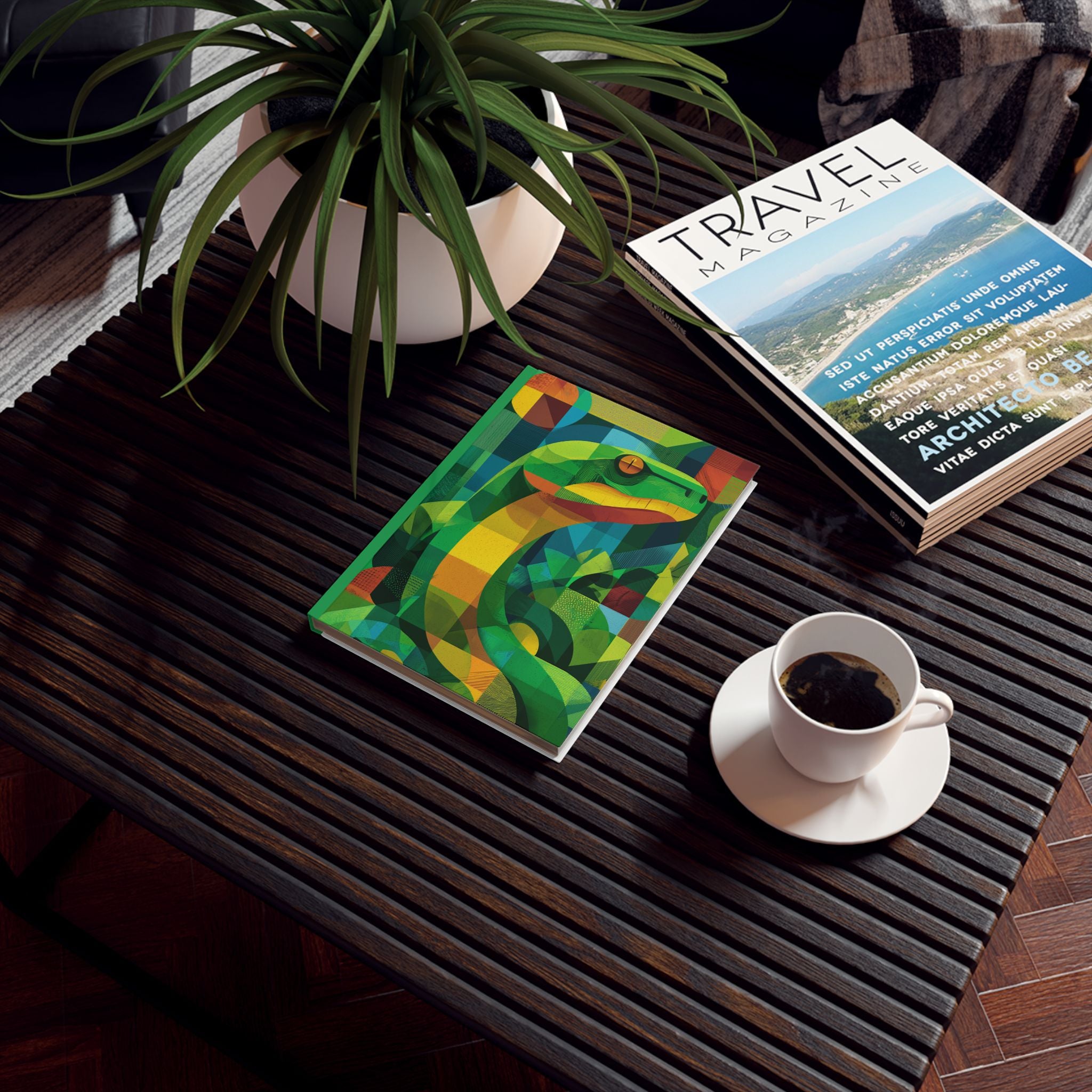 Customizeable Vibrant  Snake Hard Back Journal - Perfect for Nature Lovers, Birthday Gifts, Eco-Friendly Stationery, Art Lovers, and Writing