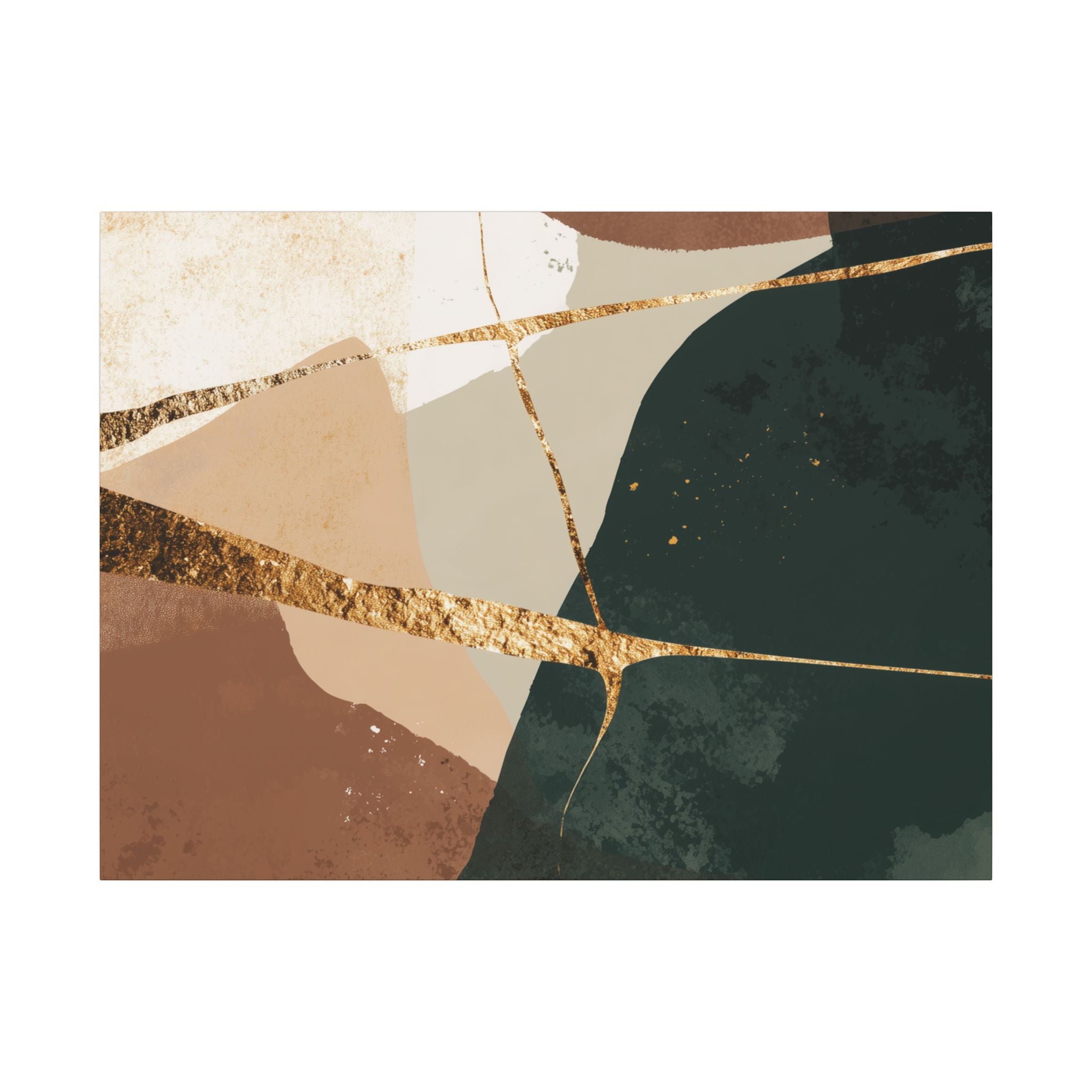 Canvas Print, Abstract Earthy Gold Wall Art, Modern Designer Home Decor, Stretched Matte Canvas; Thick, Multi-Size, Office Decor